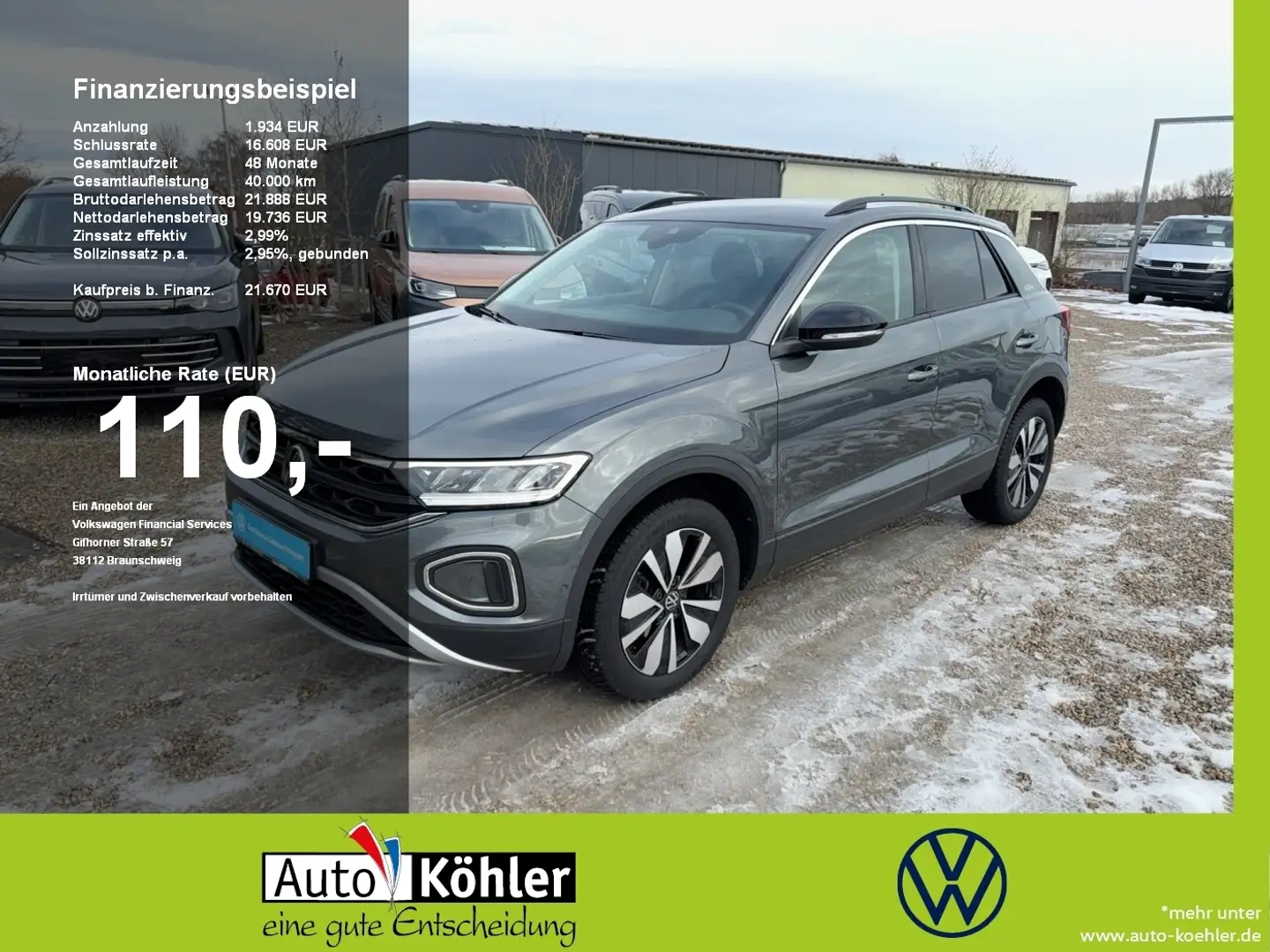 Volkswagen T-Roc GOAL TSI CarPlay/Virt/ACC/LED/Navi/PDC Grau - 1