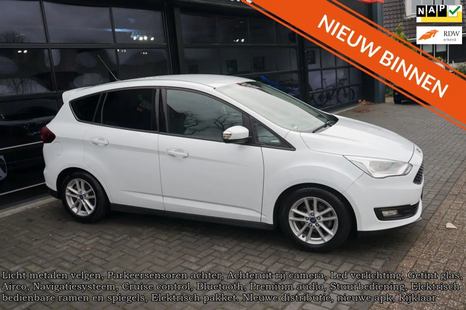 Ford C-Max 1.0 Trend, Camera, Navi, CC, airco, Elek pakket Weiß - 1