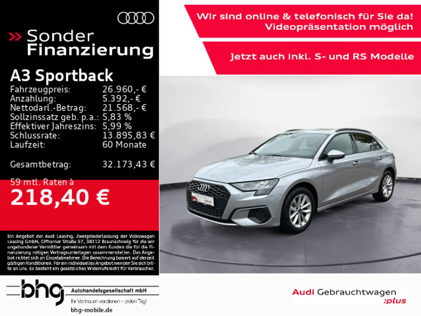 Audi A3 30 TFSI LED/ACC/Interface/Assist/uv Silber - 1