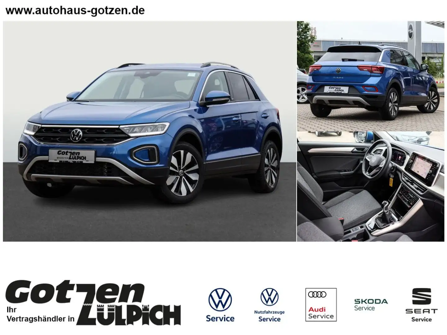 Volkswagen T-Roc Move 1.5 TSI Navi Rückfahrkamera AHK Winter Blau - 1