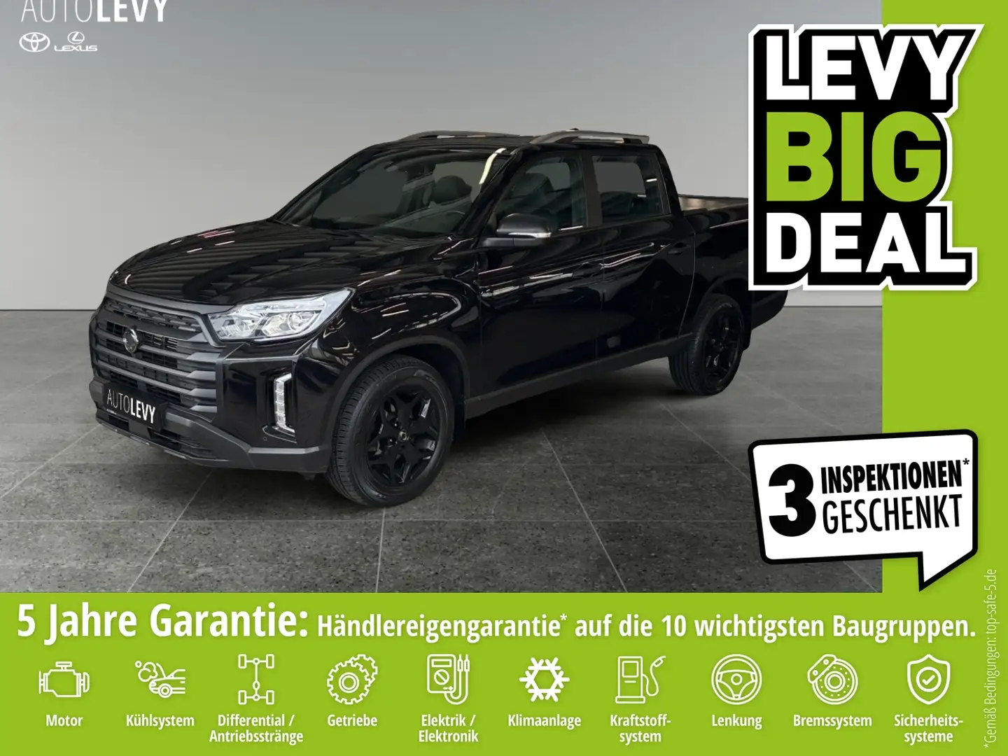 SsangYong Musso Grand 22 e-Xdi Black Line Leder+AHK+CarPlay Černá - 1