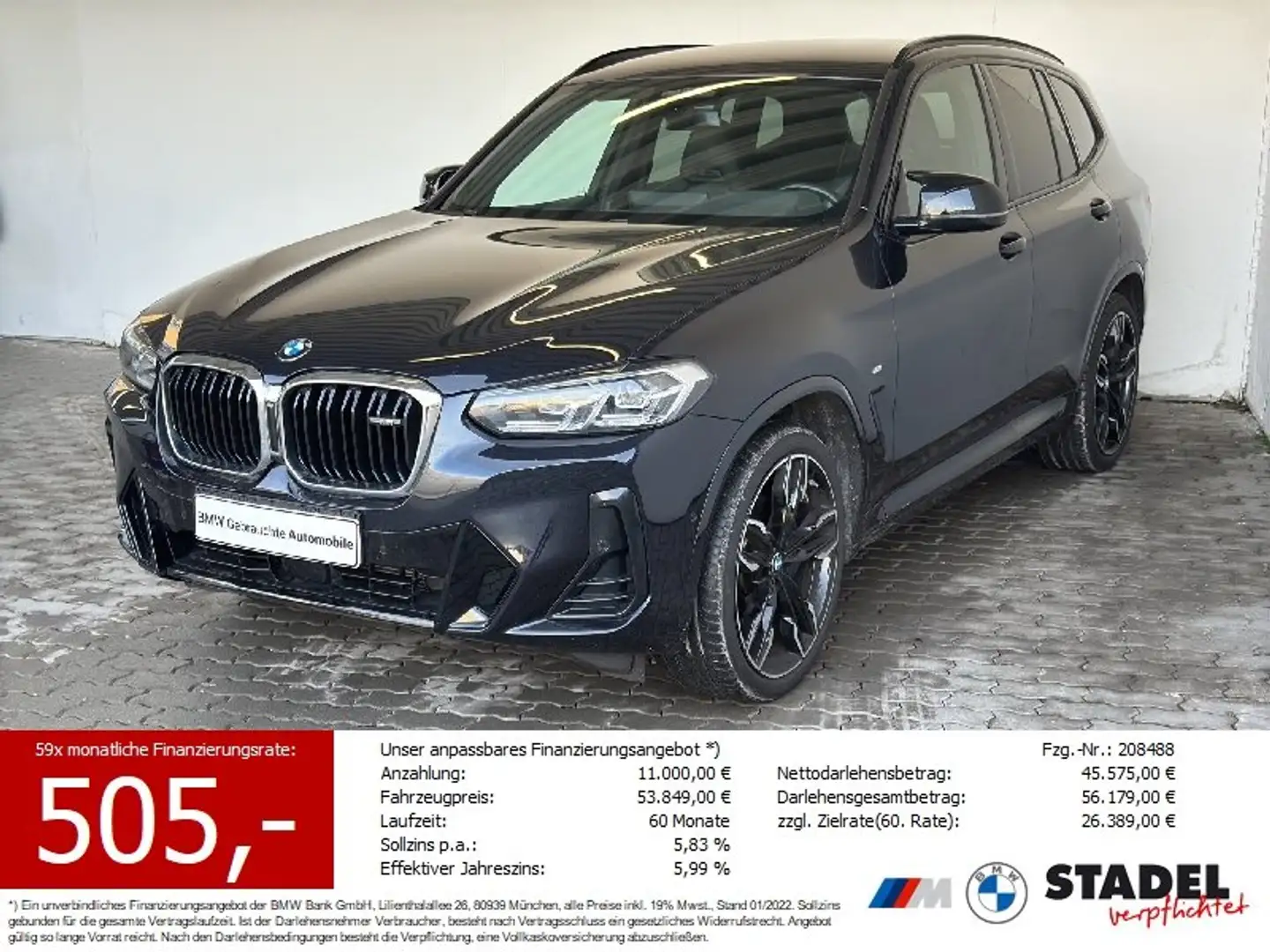 BMW X3 M 40i Navi.LED.Standhz.AHK.RFK.HiFi.ACC.WLAN Schwarz - 1