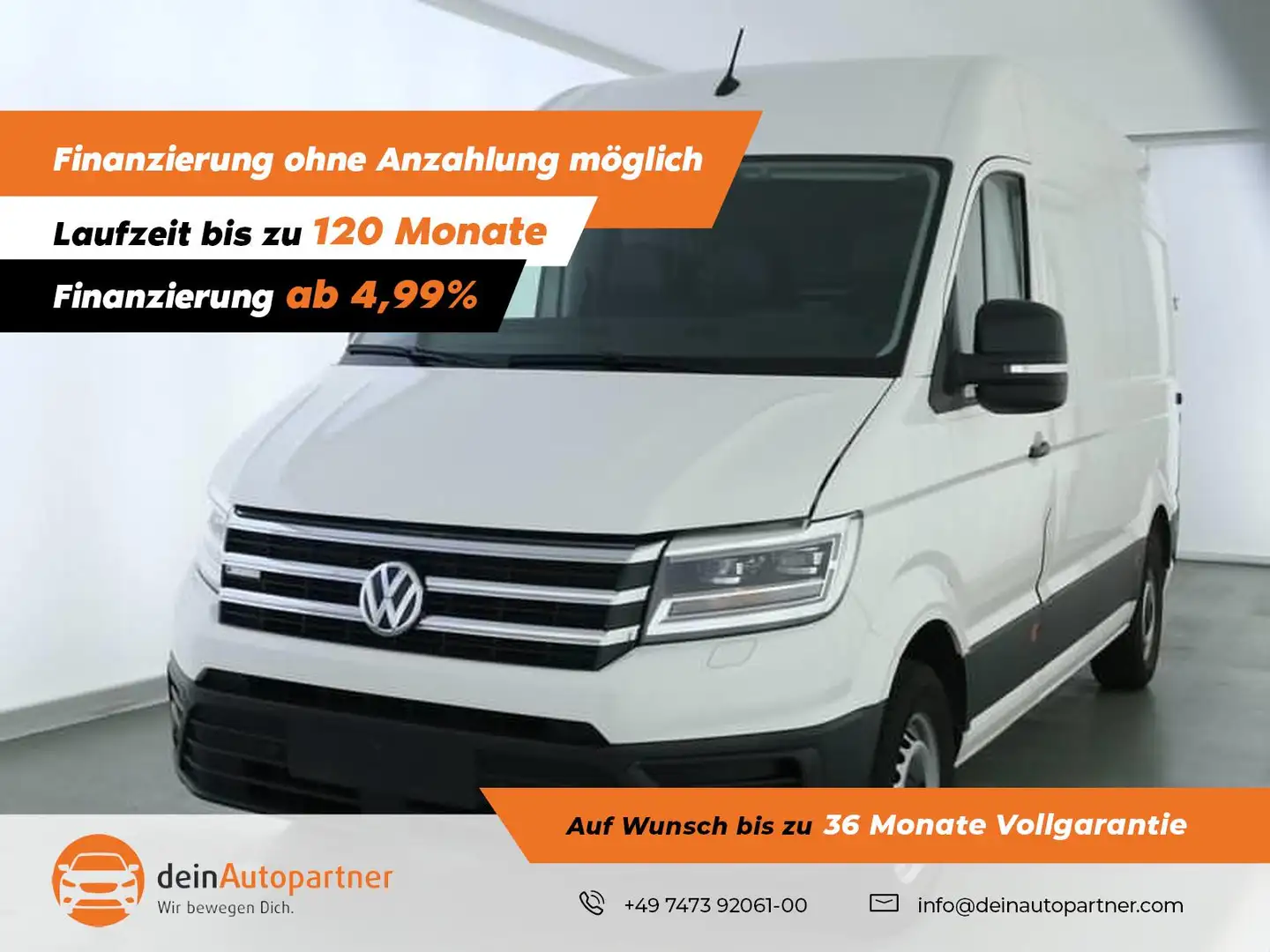 Volkswagen Crafter Kasten e Crafter mittell. Hochdach LED Navi Rfk Weiß - 1