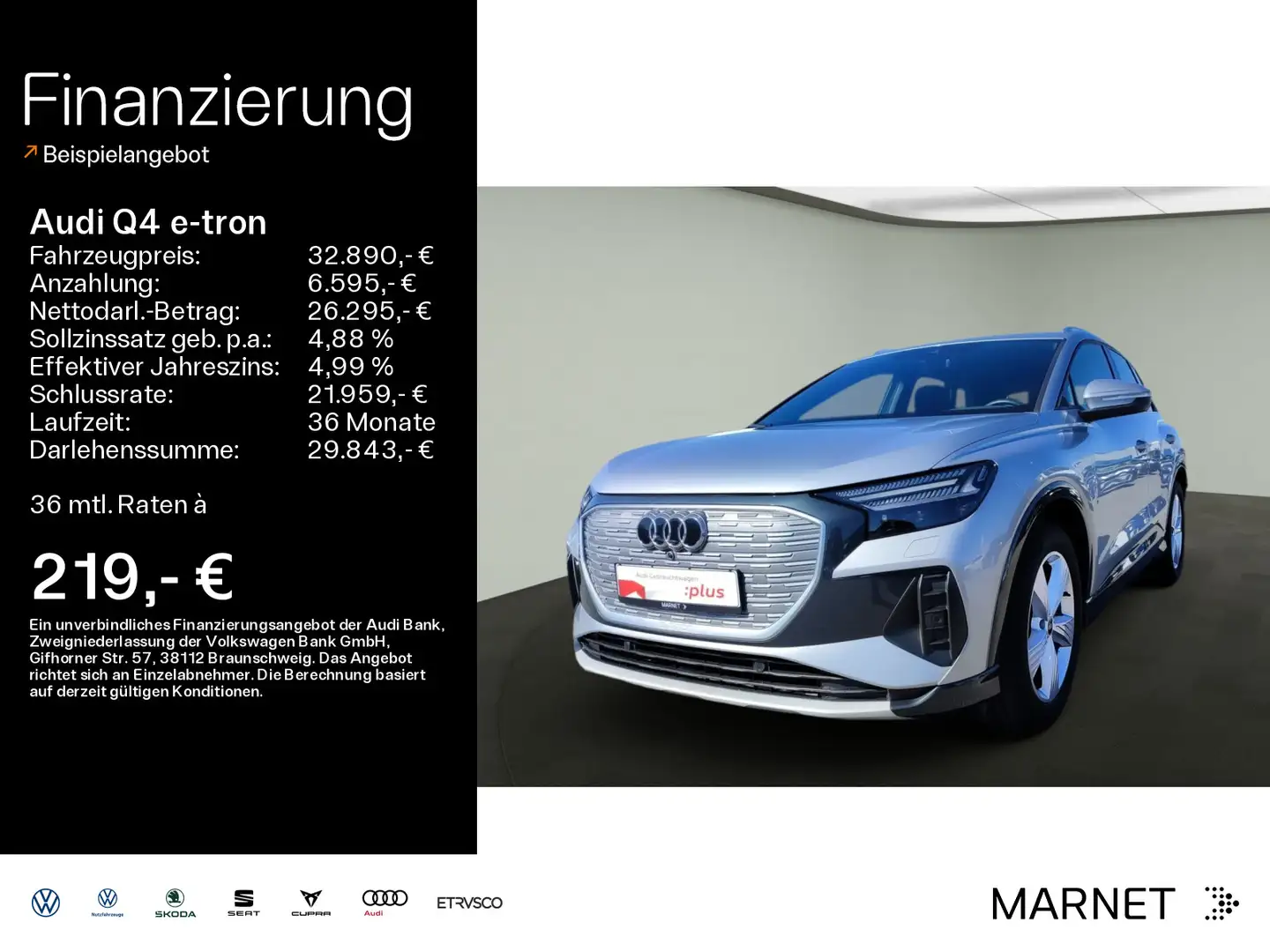 Audi Q4 e-tron 50 quattro*Navi*Matrix*Alu*HUD*PDC*Vir Ezüst - 1