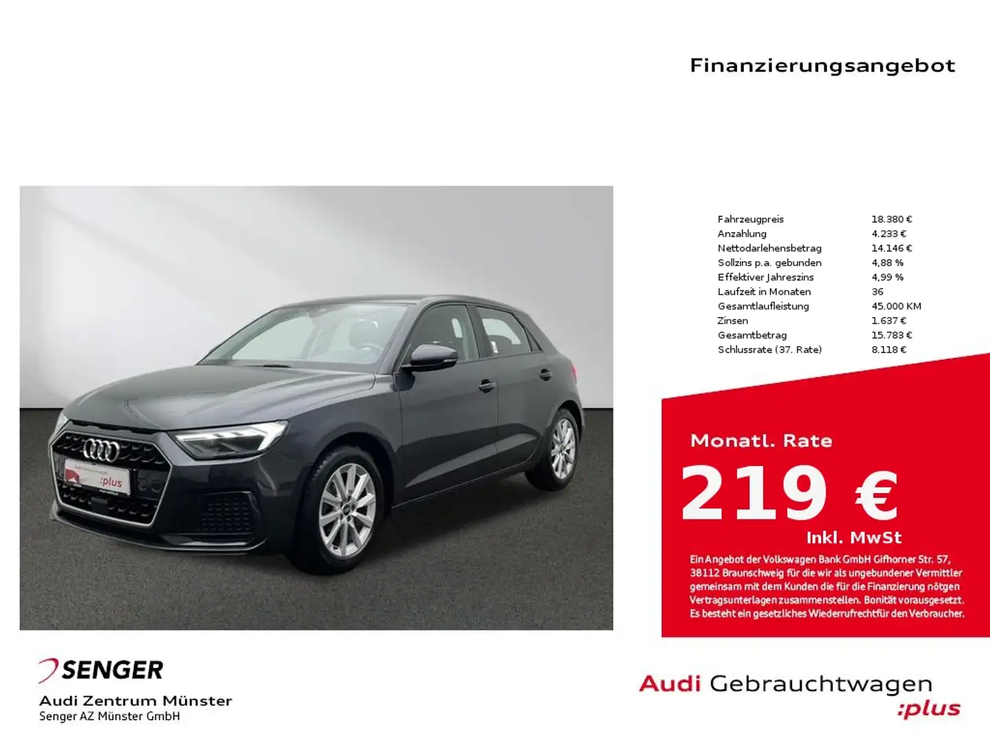 Audi A1 Sportback 25 TFSI advanced MMI Navi LED Grijs - 1