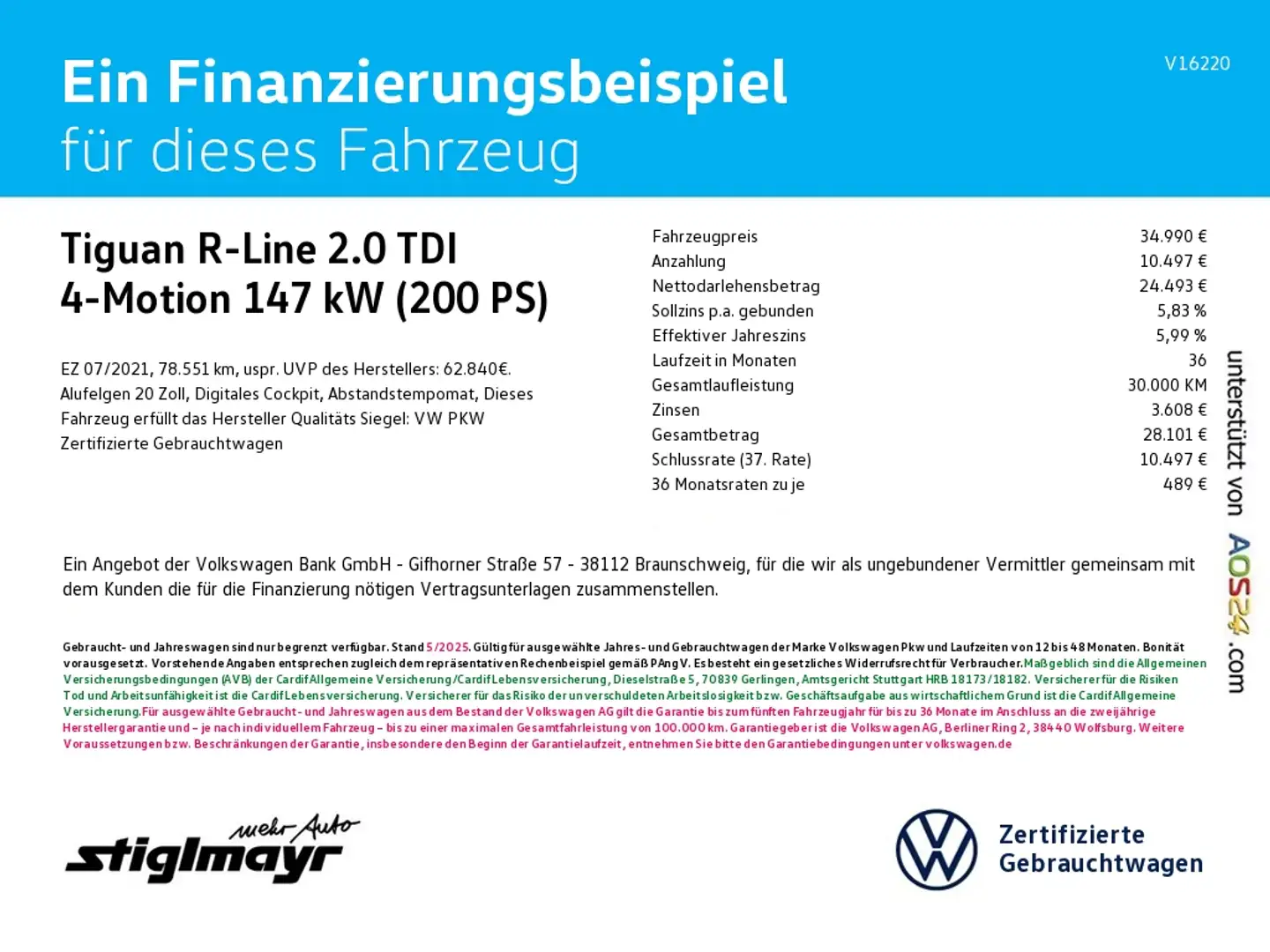 Volkswagen Tiguan R-Line 2.0 TDI 4-Motion DCC+IQ-LIGHT+NAVI Noir - 2