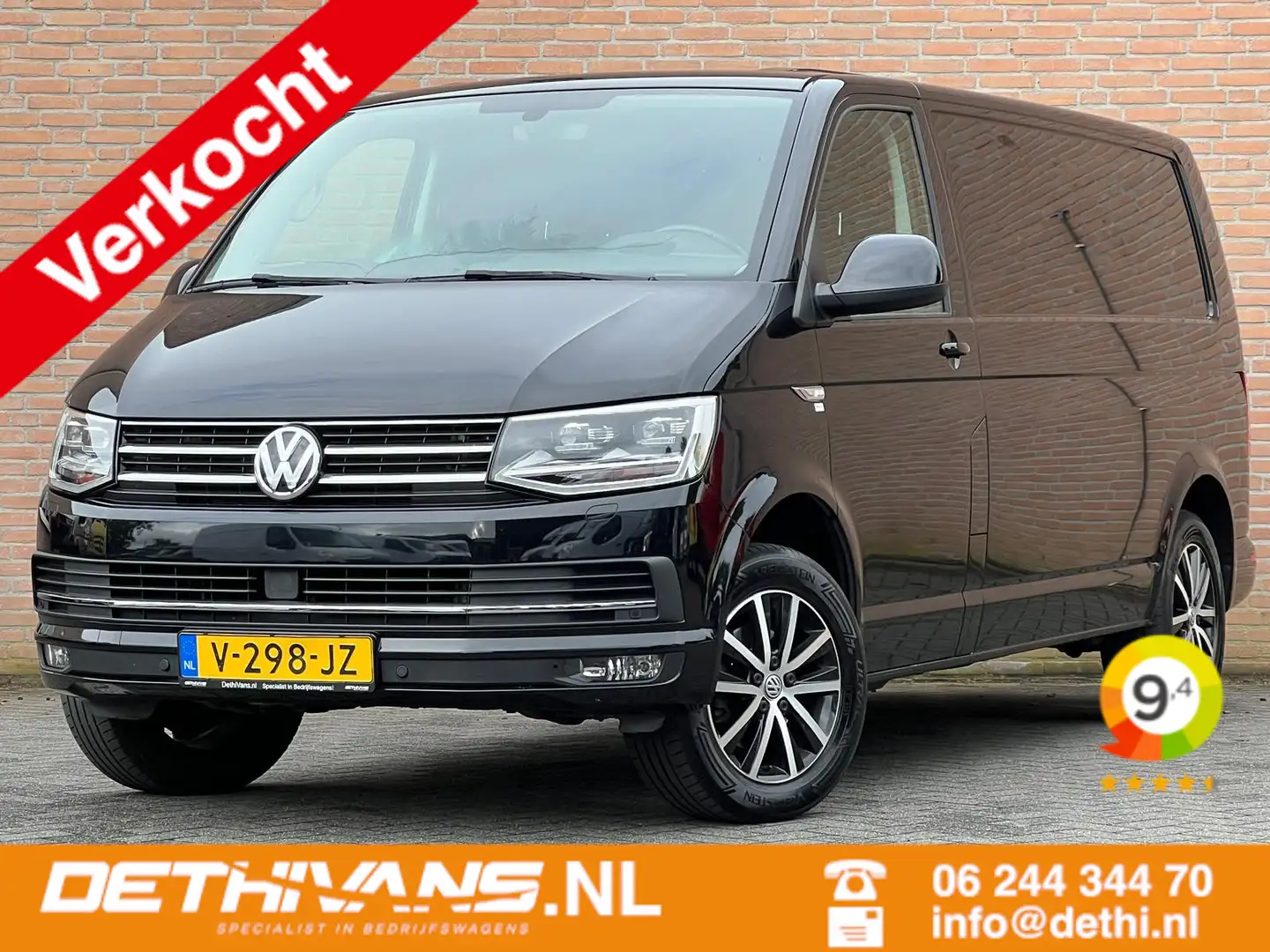 Volkswagen T6 Transporter 2.0TDI 150PK Lang / Distronic / Euro6 Negru - 1