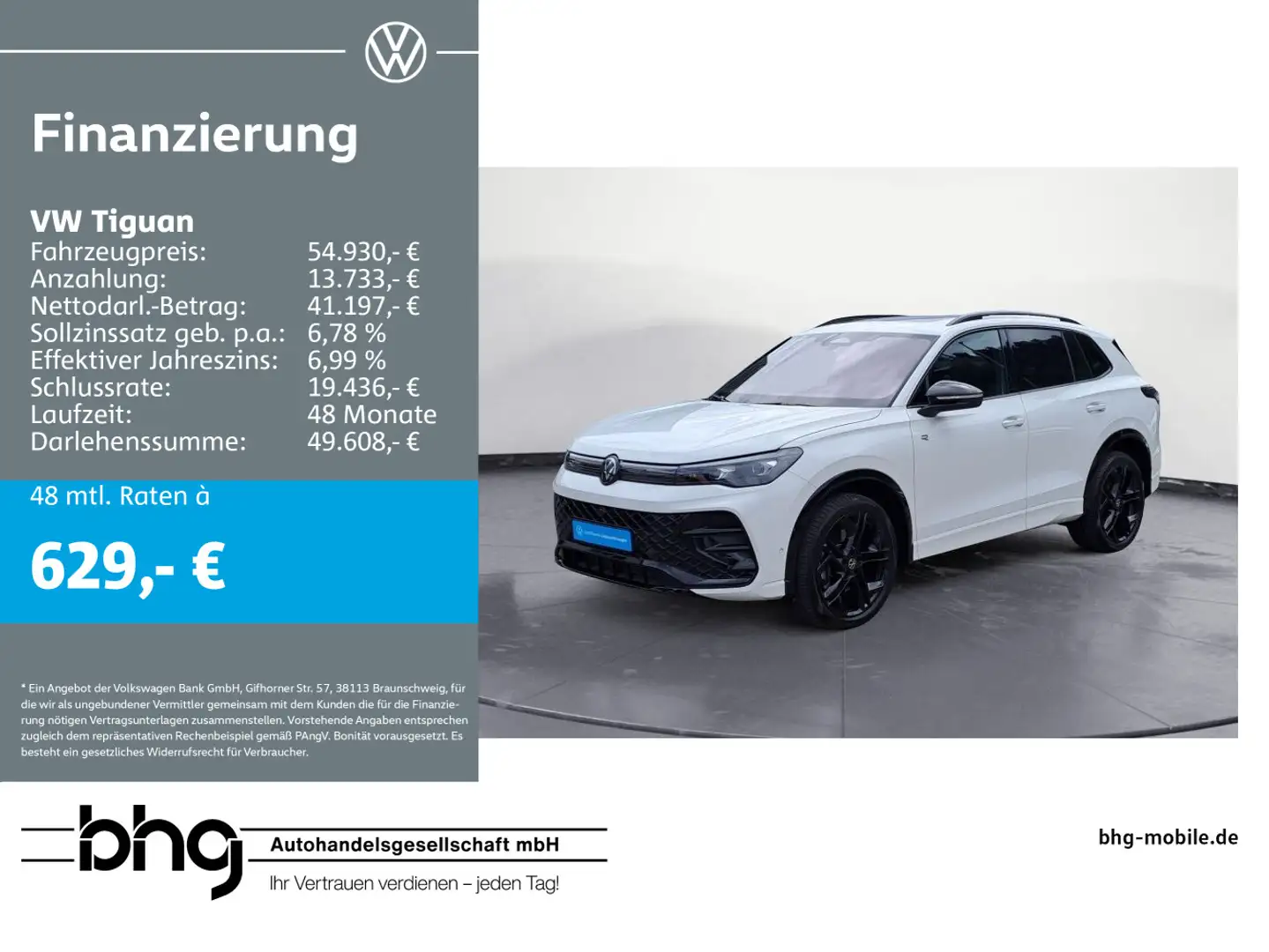 Volkswagen Tiguan 2.0 TDI DSG 4Motion R-Line IQ.Drive AHK Weiß - 1