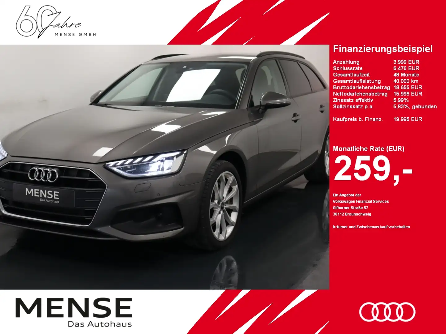 Audi A4 Avant 40 TDI S tronic |Matrix|Navi|ACC|SHZG Grau - 1