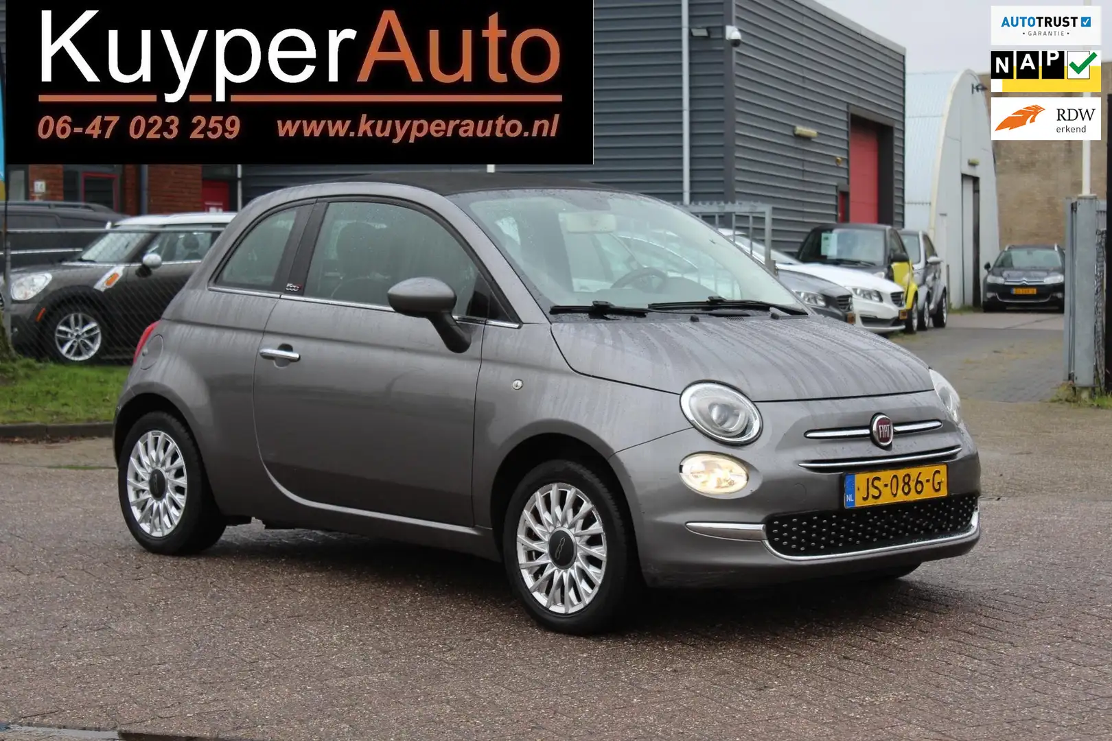 Fiat 500C 0.9 TwinAir Turbo Lounge cabrio multimedia Grijs - 1