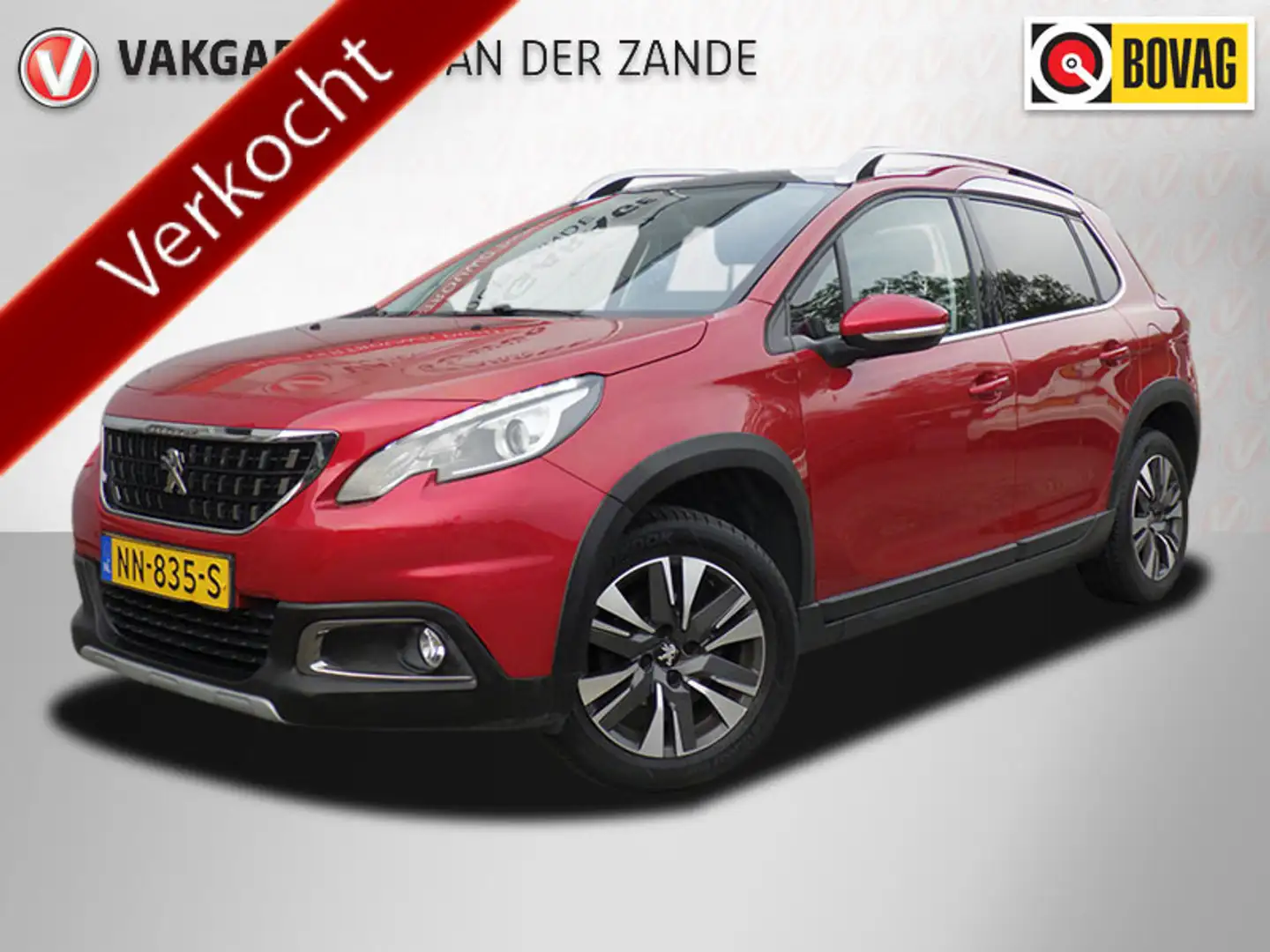 Peugeot 2008 1.2 AUTOMAAT Allure, Panodak, Cruise, Trekhk, NL/N Rood - 1
