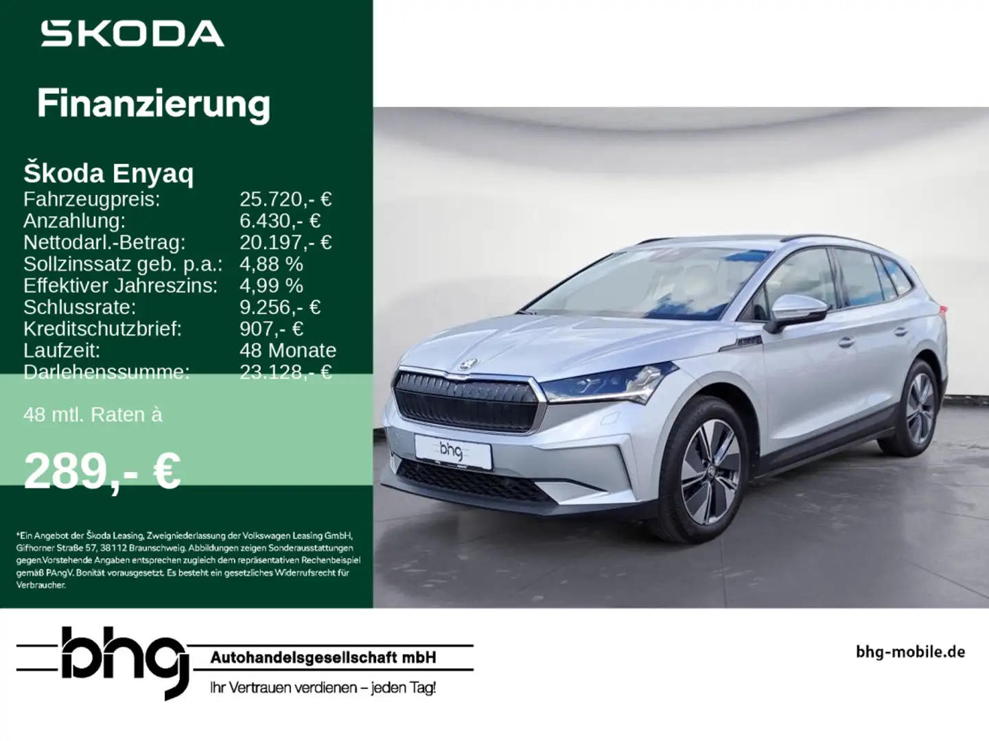 Skoda Enyaq iV 60 MatrixLED 3ZClimatronic Infotaiment Silber - 1