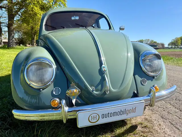 Volkswagen Käfer Brezelkäfer, Rheumaklappen, pastellgrün, TRAUM!