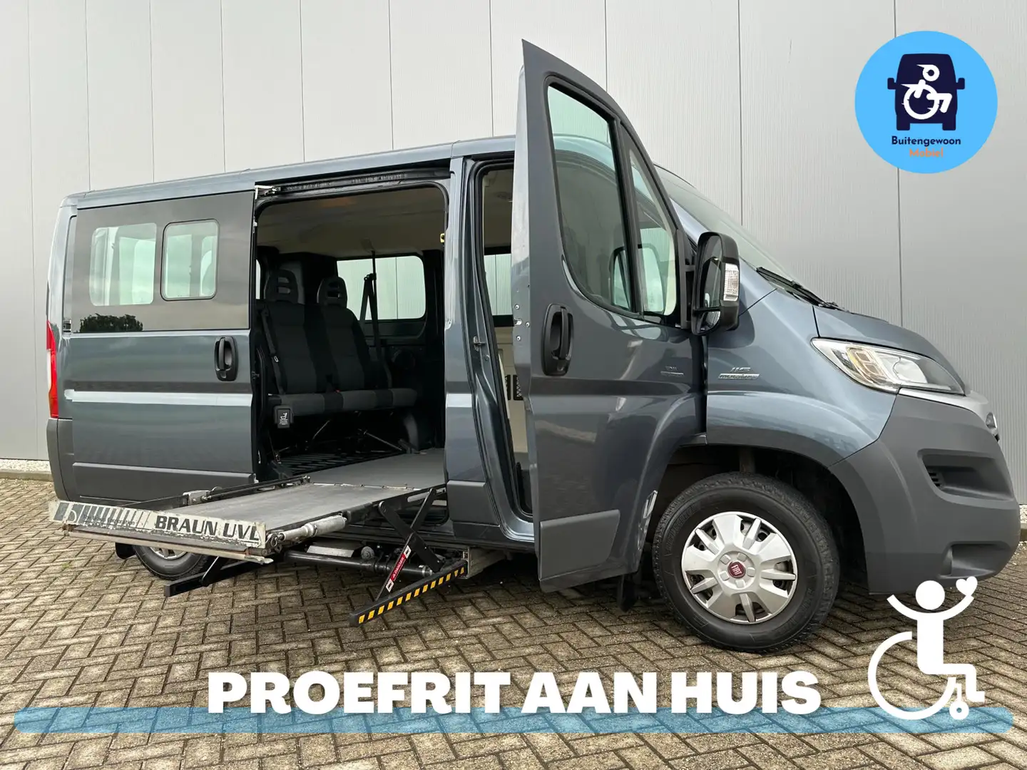 Fiat Ducato Unieke Rolstoelbus Zijlift Rolstoel Voorin Bleu - 2
