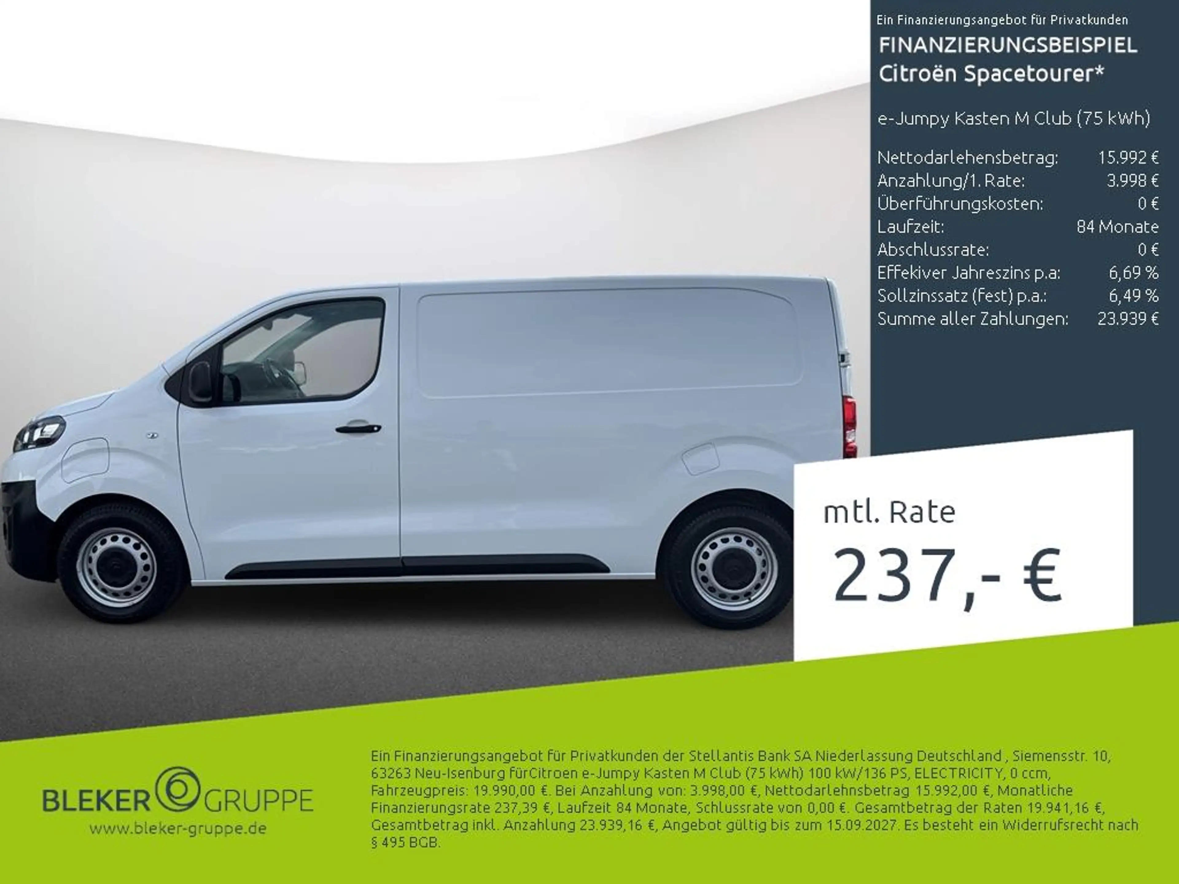 Citroen Spacetourer e-Jumpy Kasten M Club (75 kWh)
