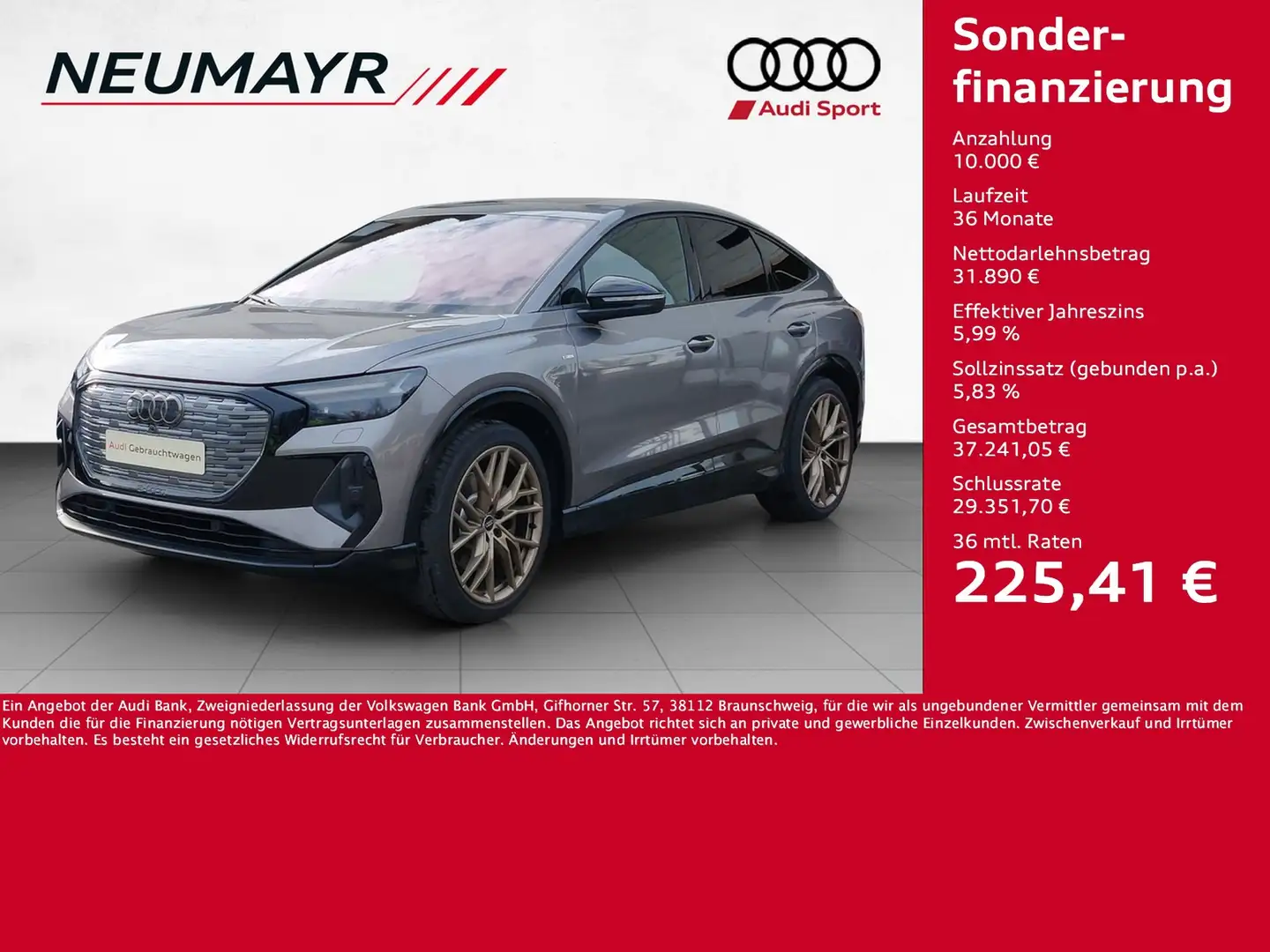 Audi Q4 e-tron Sportback 50 quattro SLINE Mat.;HuD;WP Grau - 1