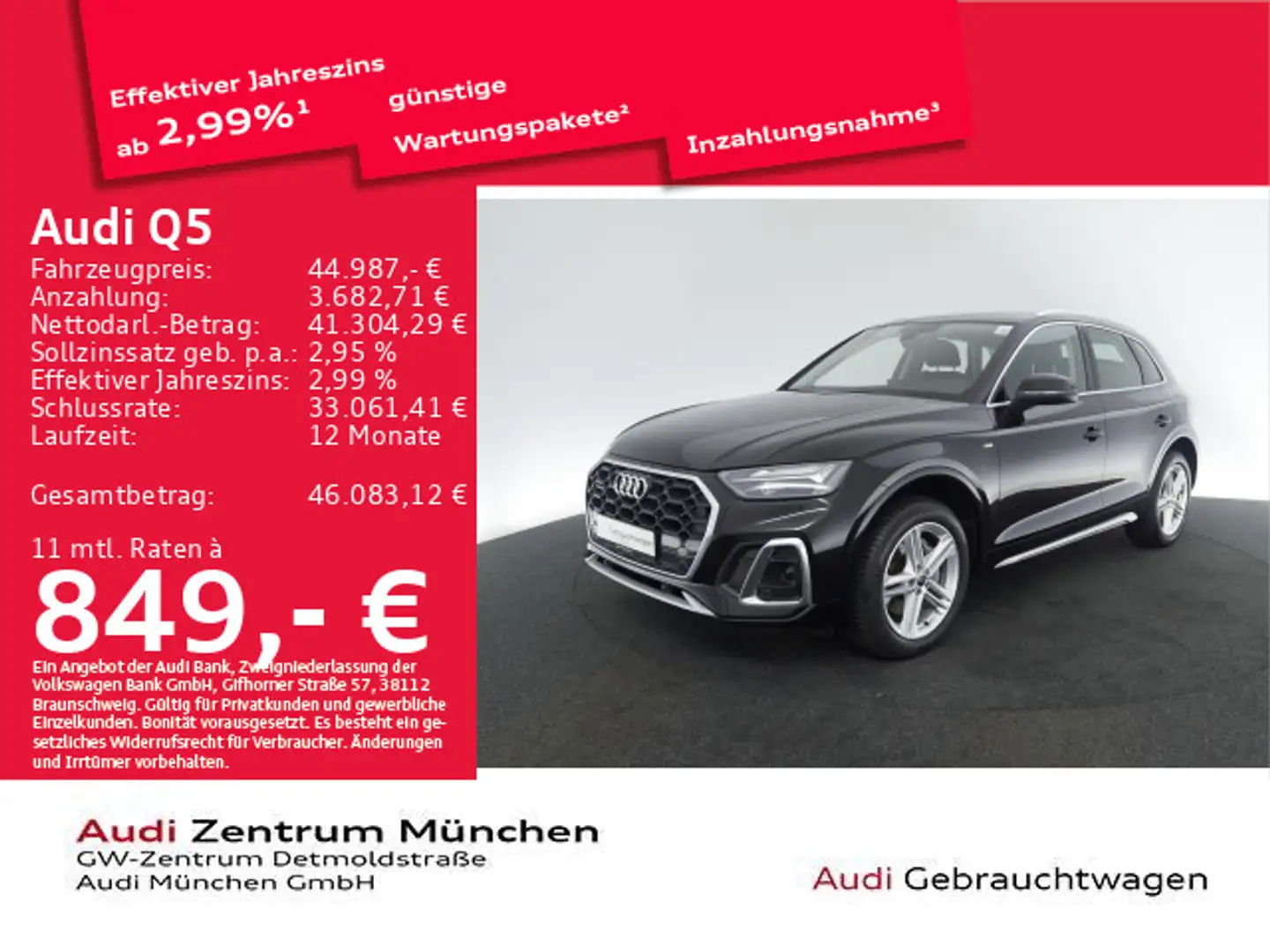 Audi Q5 55 TFSI e qu. S tronic S line AHK/Virtual/Nav Schwarz - 1