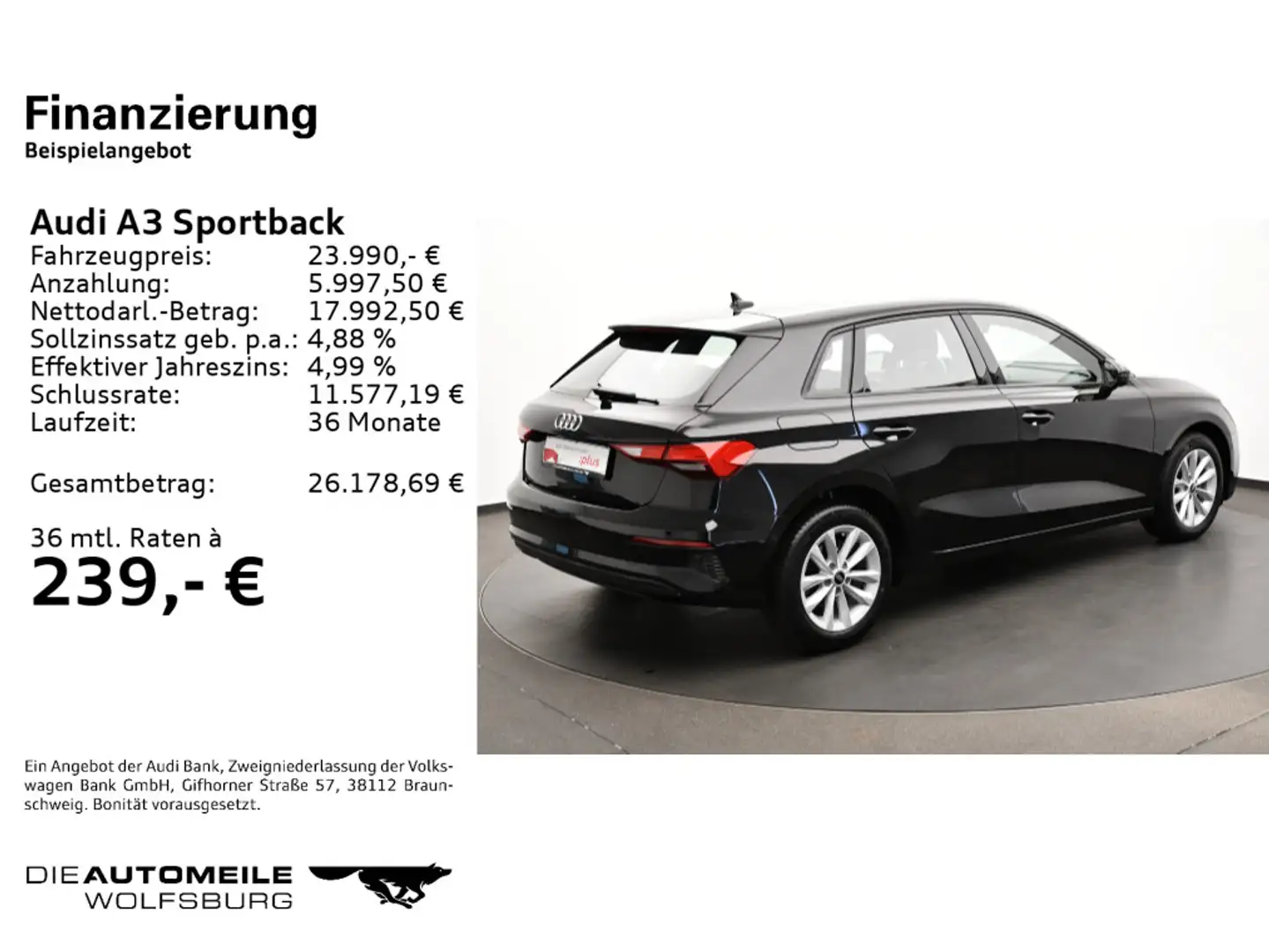 Audi A3 30 TFSI S tronic NAVI/LED/VIRTUAL Schwarz - 2