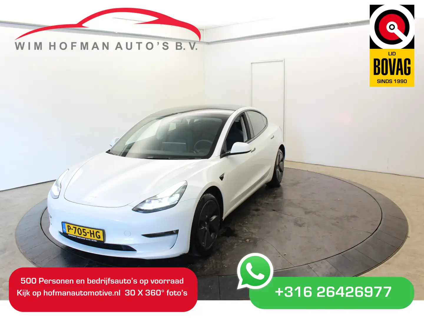 Tesla Model 3 Long Range AWD 75 kWh Elk Aklep + Stoelen Cam Leer Wit - 1