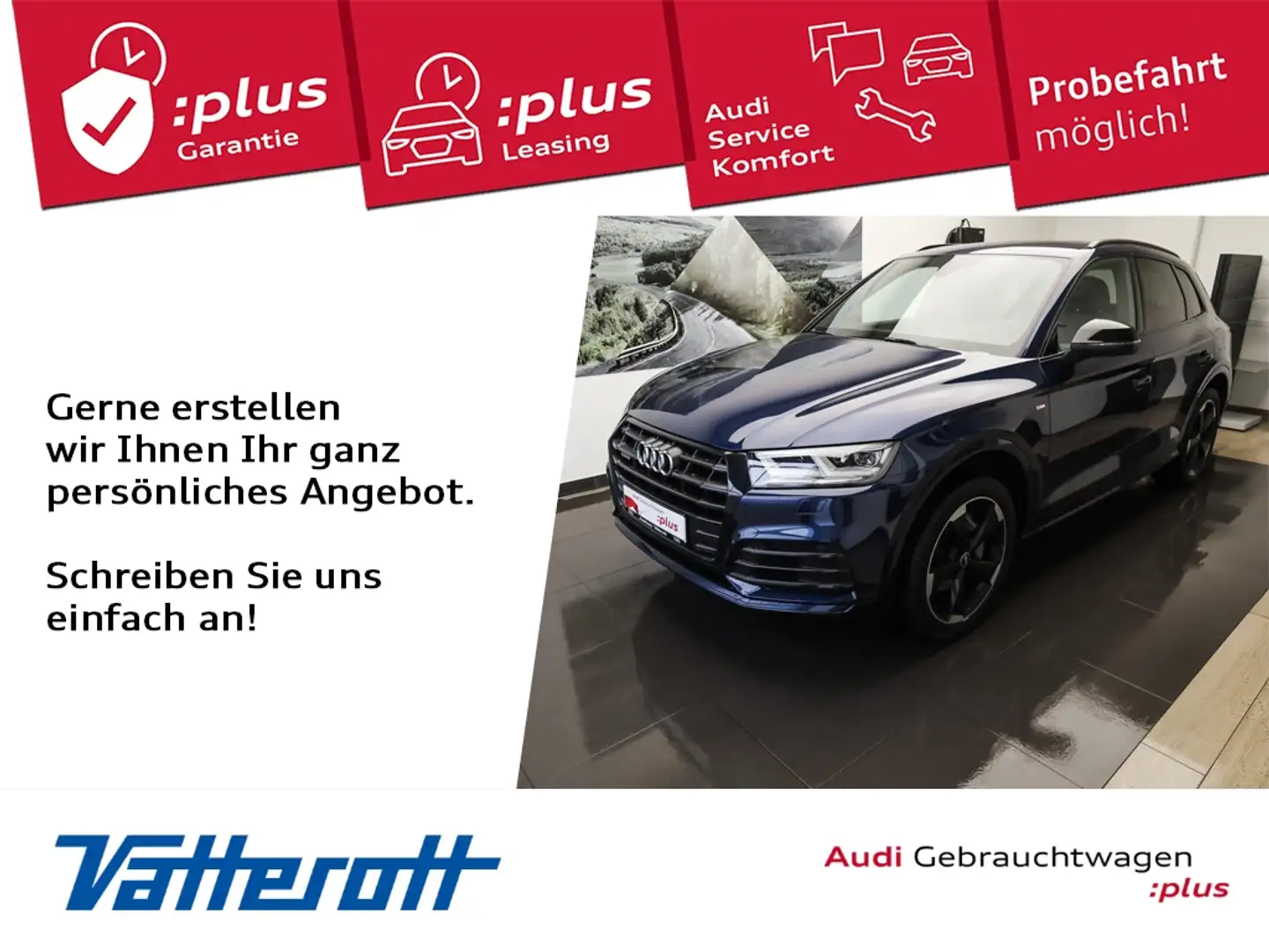Audi Q5 50 TFSI e qu S line Sport AHK Navi Blau - 1