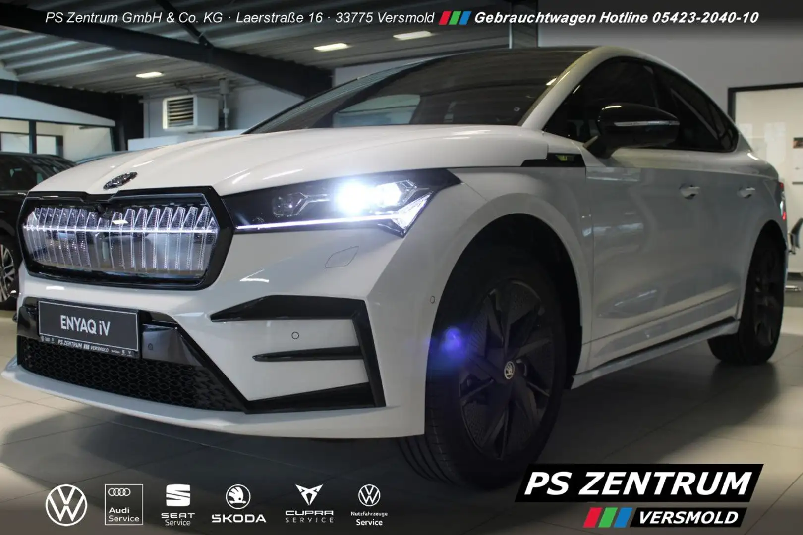 Skoda Enyaq Coupe 85x RS MAXX MATRIX AHK HEADUP WÄRMP Weiß - 1