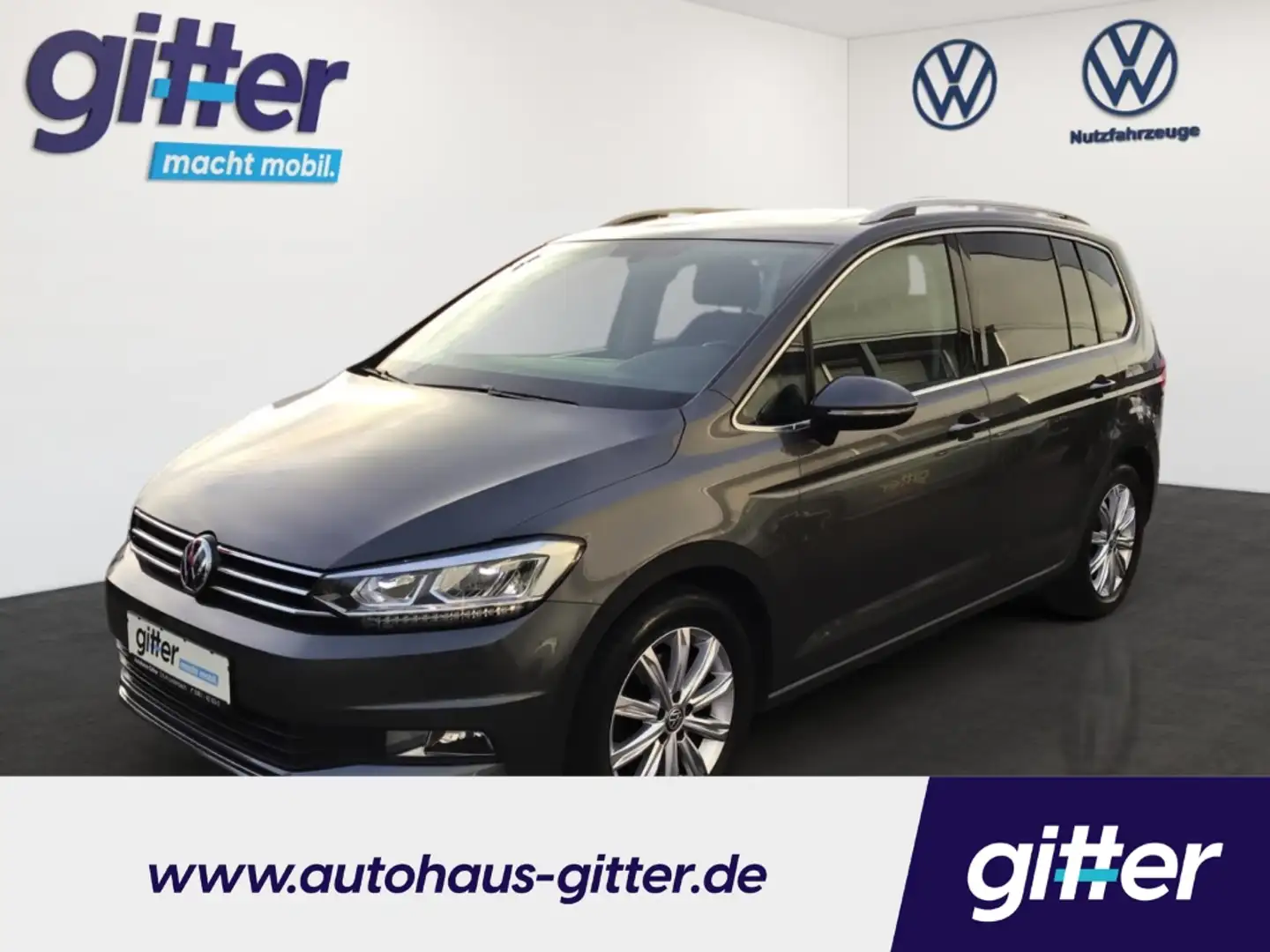 Volkswagen Touran 2.0 TDI DSG HIGHLINE LED SHZ ISOFIX LENDEWIRBEL Grau - 1