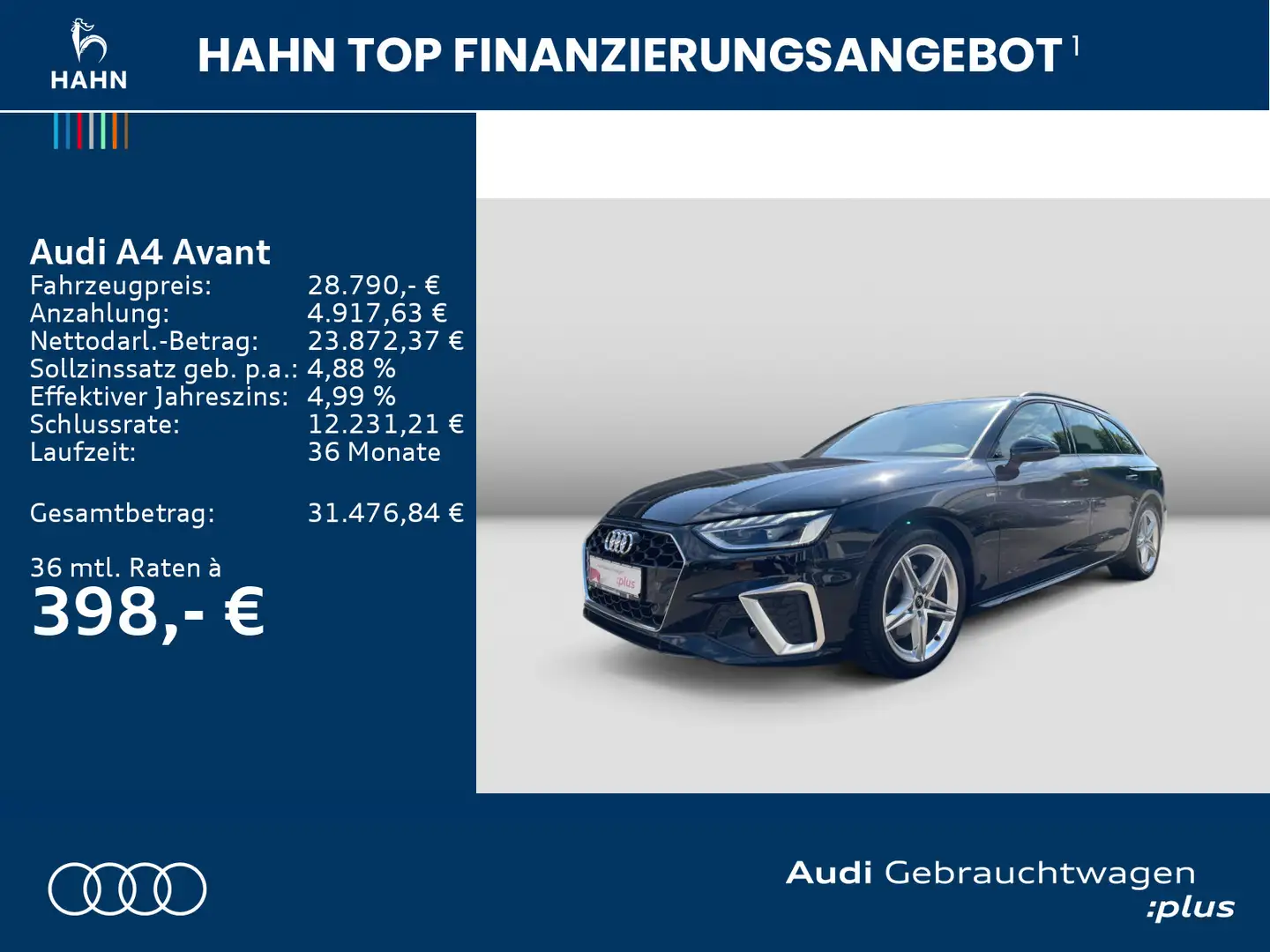 Audi A4 35TFSI S-tronic S-line LED Carplay PDC Schwarz - 2