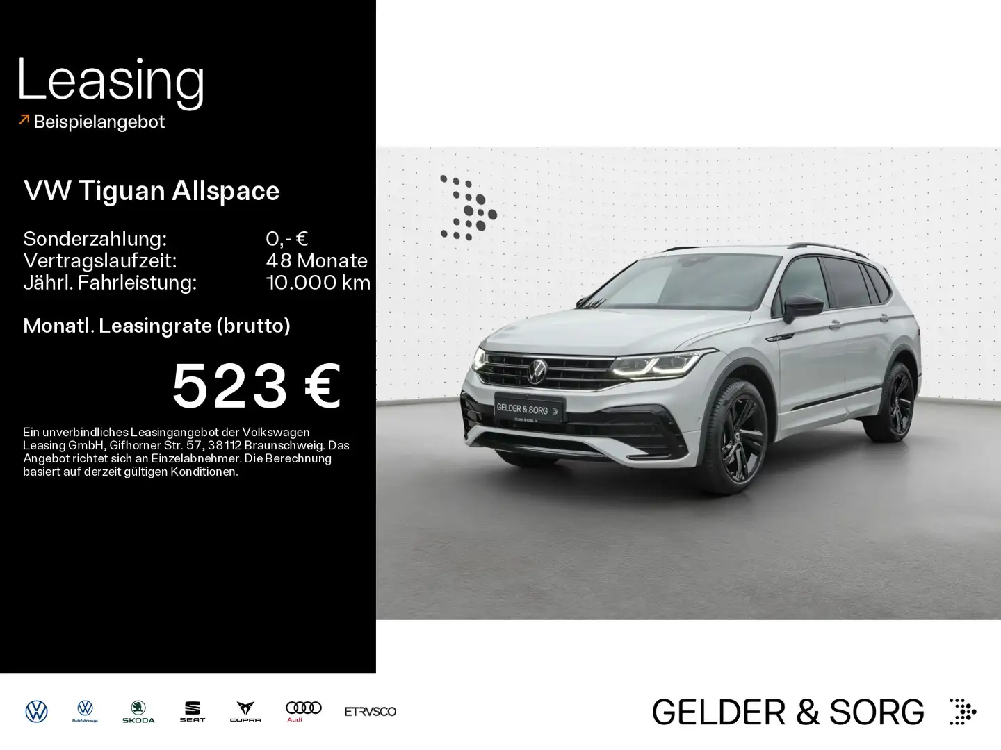 Volkswagen Tiguan Allspace R-Line Leder*7Sitze*HuD*Pan*360° Weiß - 1