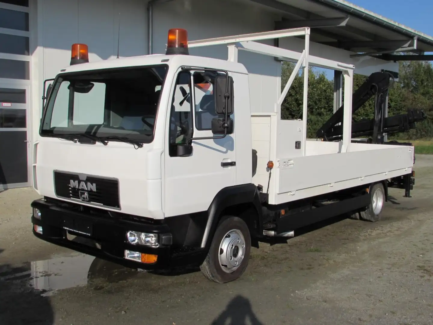 MAN L 2000 Pritsche mit Ladekran 12,9 m Blanc - 2
