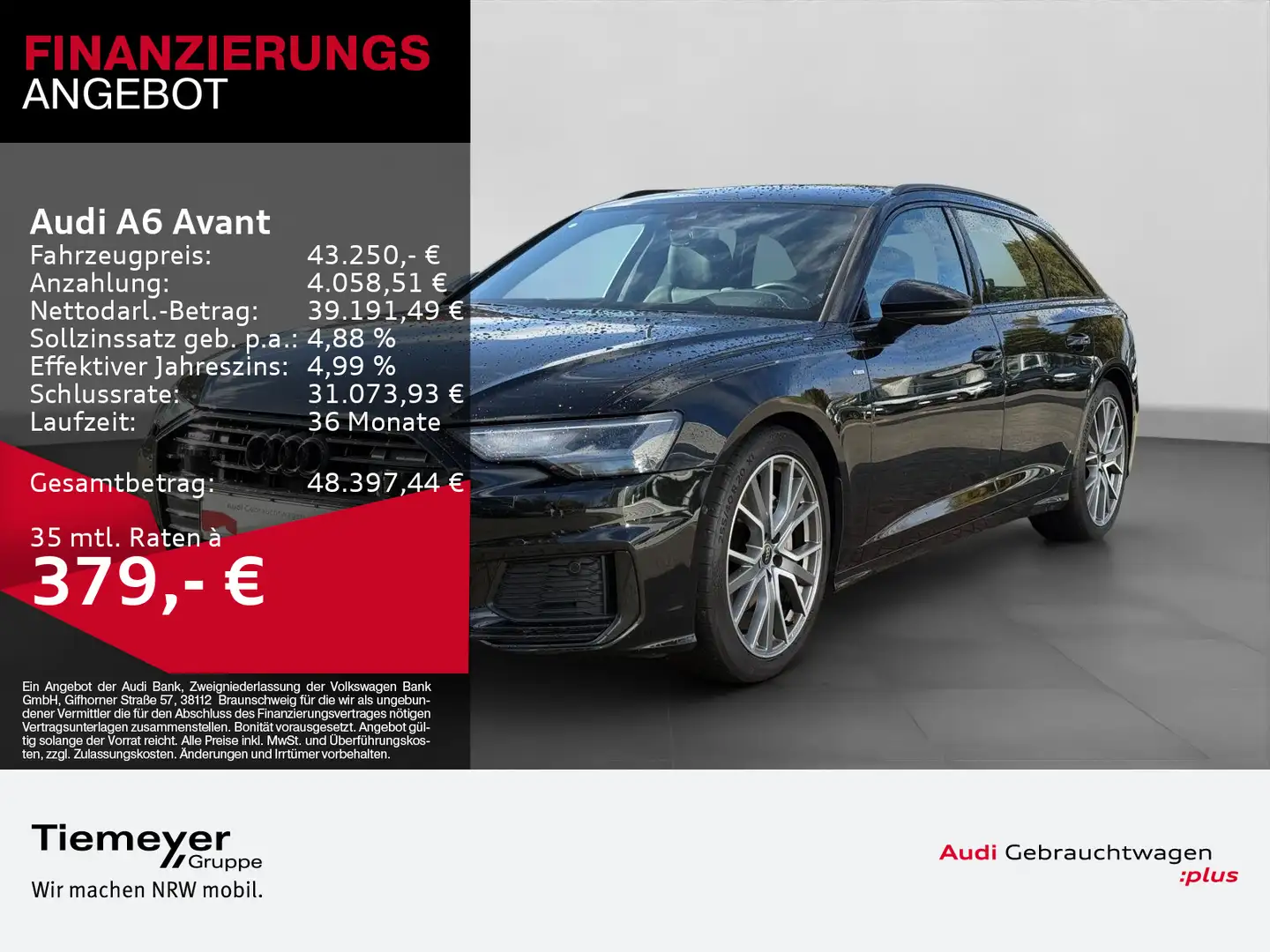 Audi A6 45 TFSI Q 2x S LINE LM20 AHK HEAD-UP Schwarz - 1