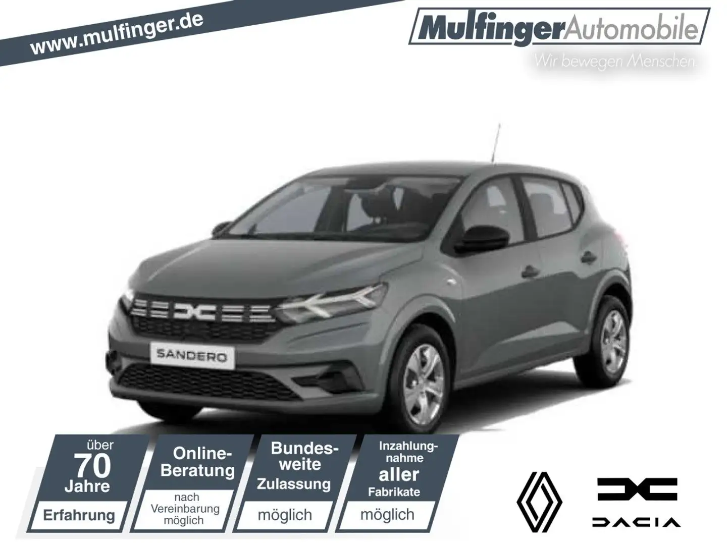 Dacia Sandero Essential TCe 90 Einparkhilfe Klima Bluetooth Grijs - 1