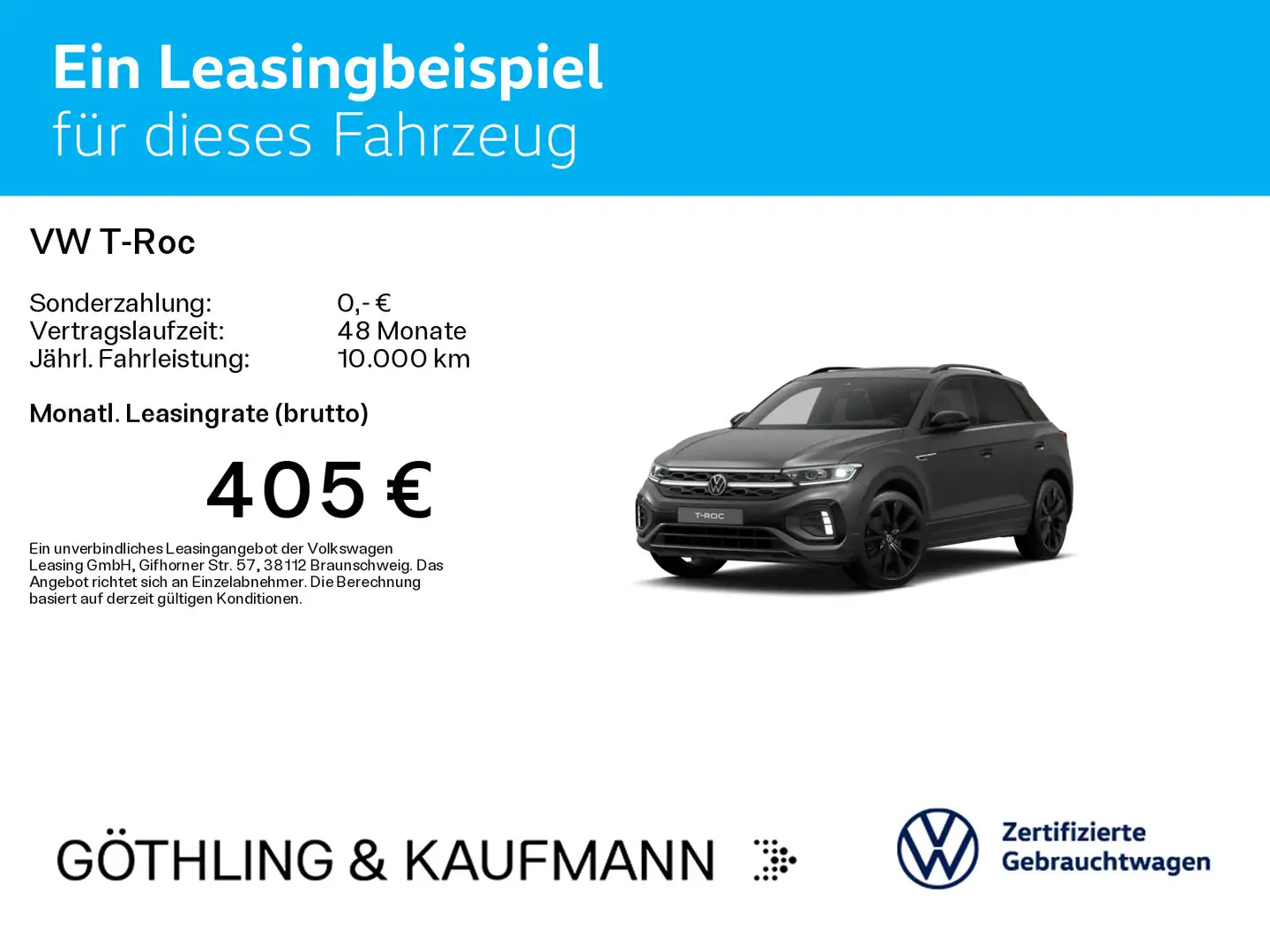 Volkswagen T-Roc R-Line 4M 2.0 TSI*MATT*PANO*AHK*BlackStyle Grau - 2