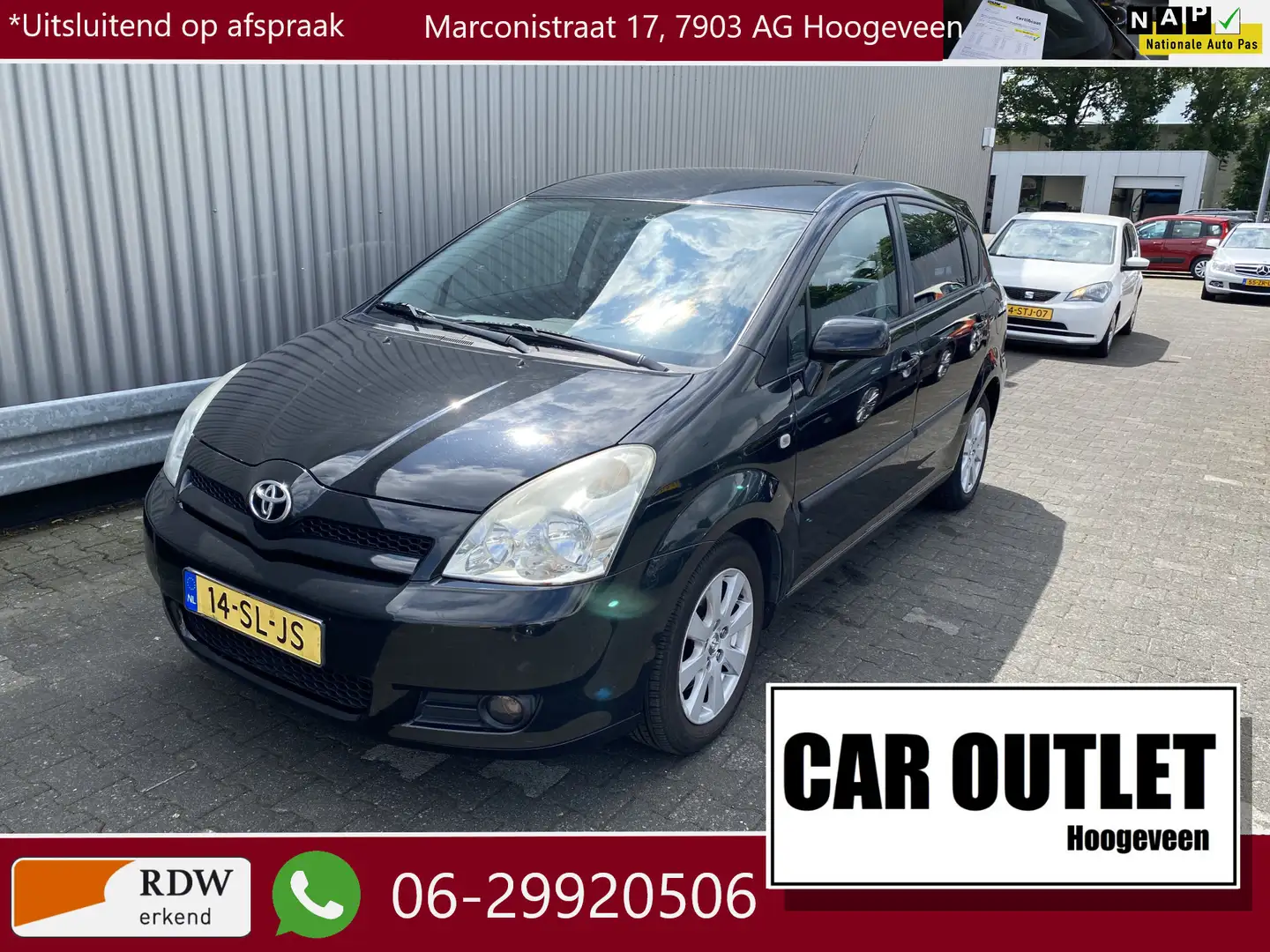 Toyota Verso 1.8 VVT-i Sol Leer, Clima, CC, PDC, LM, Trekh, nw. Zwart - 1