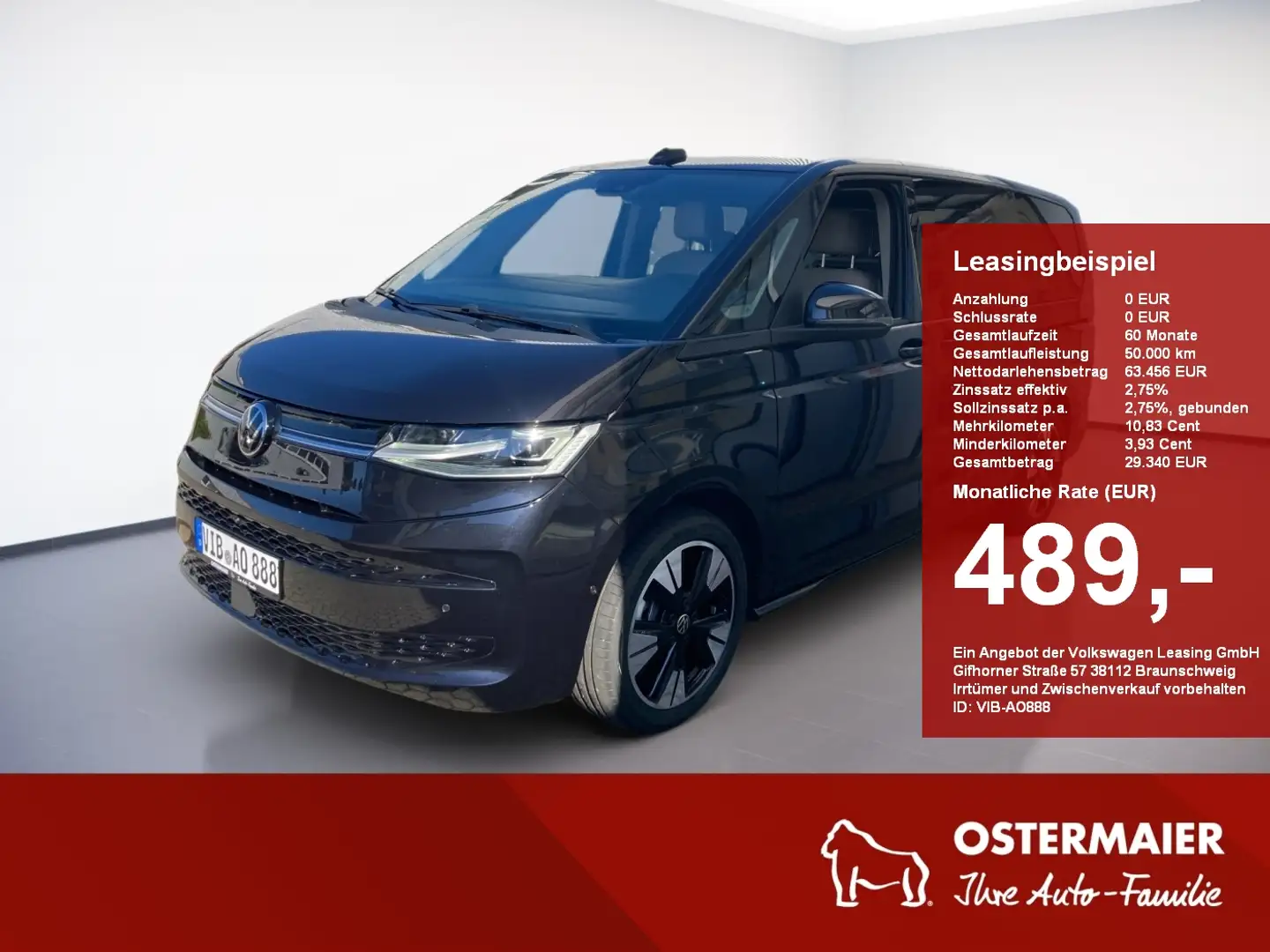 Volkswagen T7 Multivan GOAL 2.0 TDI 150PS DSG LR AHK.ST.HZG..NAVI.7-S..5- Schwarz - 1