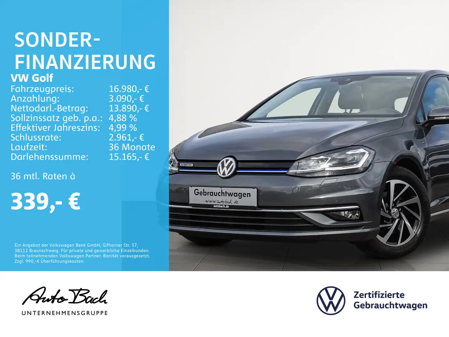 Volkswagen Golf VII 1.5 TSI "JOIN" Navi LED Sitzheizung ACC Grau - 1