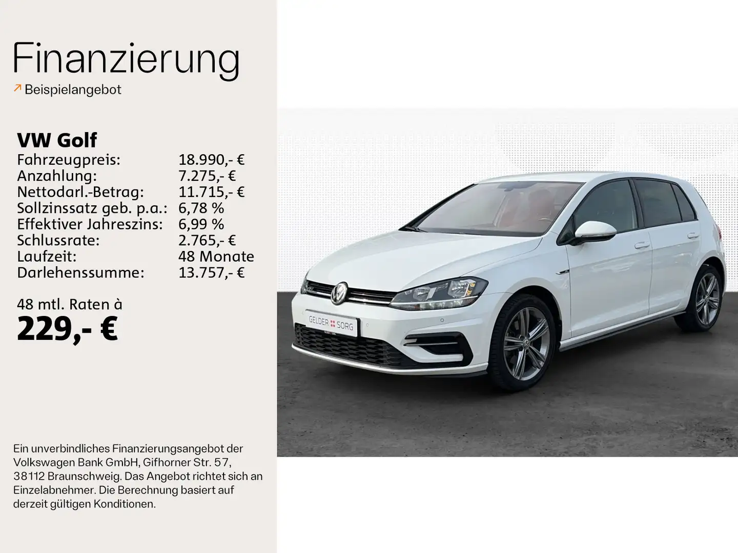 Volkswagen Golf 1.6 TDI DSG R-line ACC*CarPlay*Klima*17Z* Weiß - 2