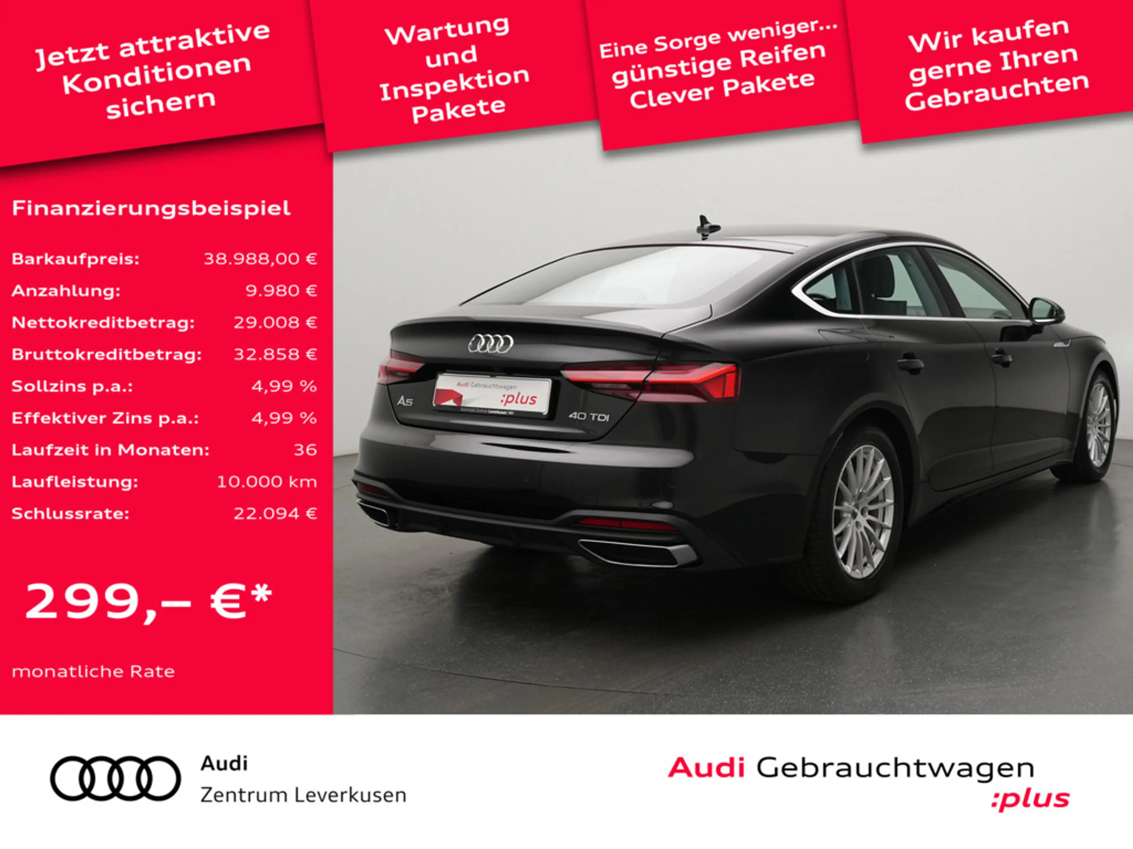 Audi A5 Sportback 40 ACC NAVI 360° KAM HUD LED SHZ — photo 2