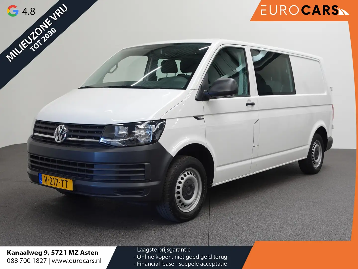 Volkswagen T6 Transporter L2H1 102pk Dubbele cabine Airco Cruise control Tre Wit - 1