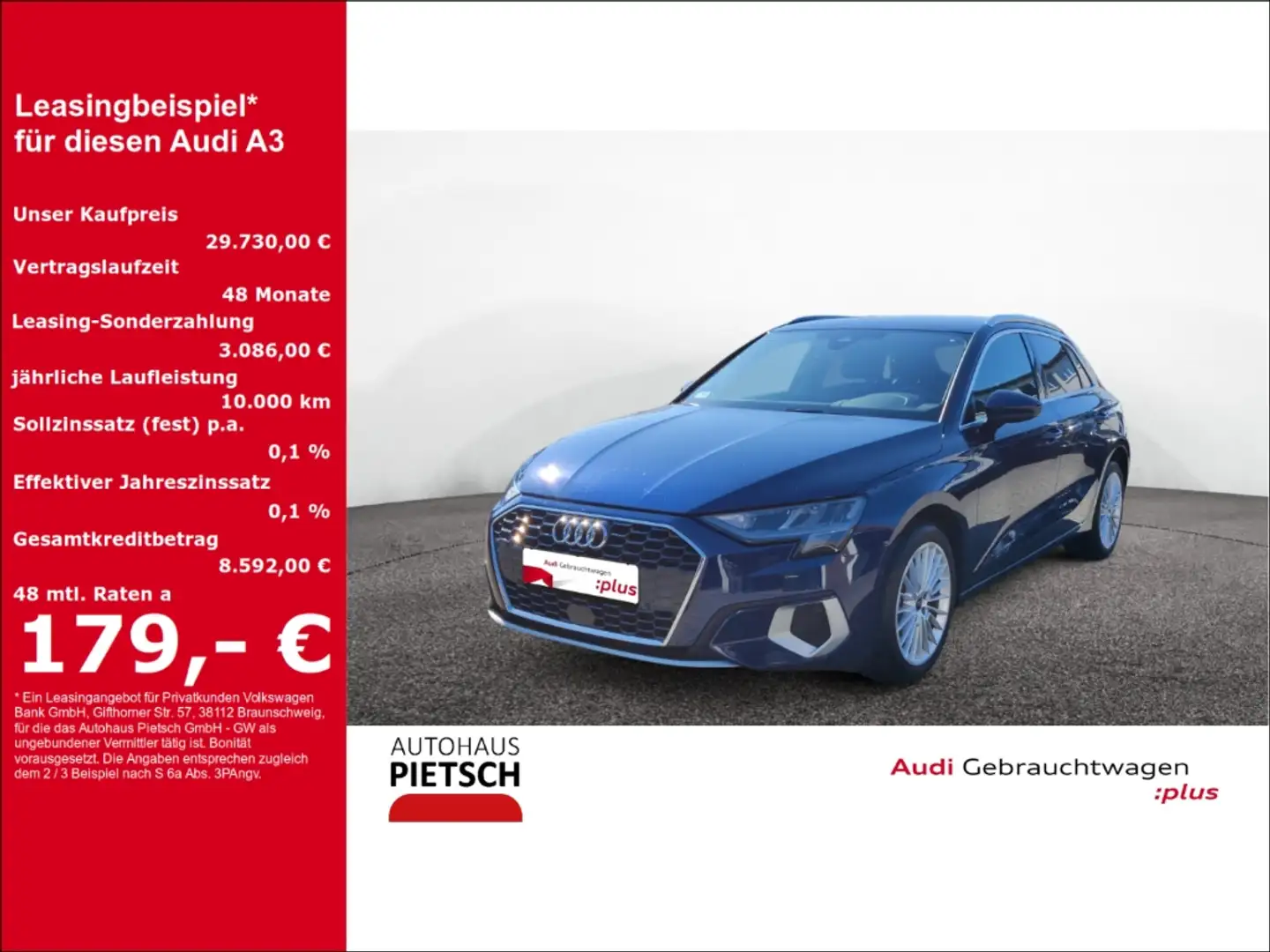 Audi A3 Sportback 35 TFSI advanced AHK SmartInter Blauw - 1
