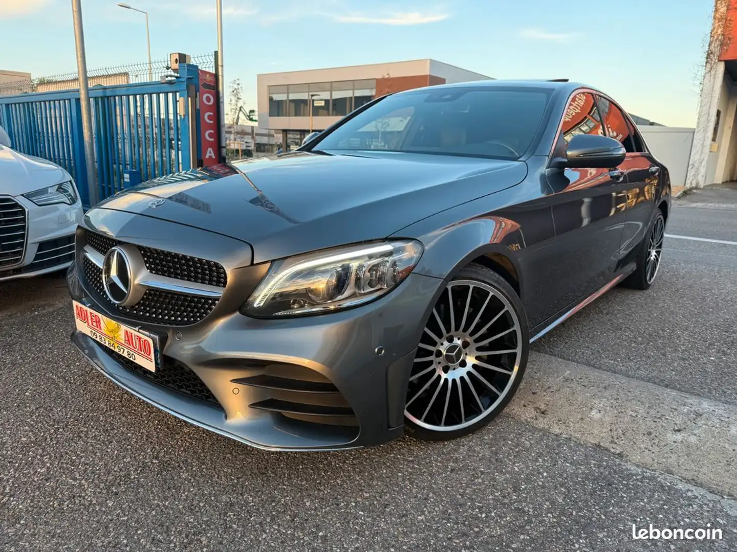 Mercedes-Benz C220d 2.0 194ch AMG-Line Boite-Auto Full Option GARANTIE 12 MOIS Gris - 2