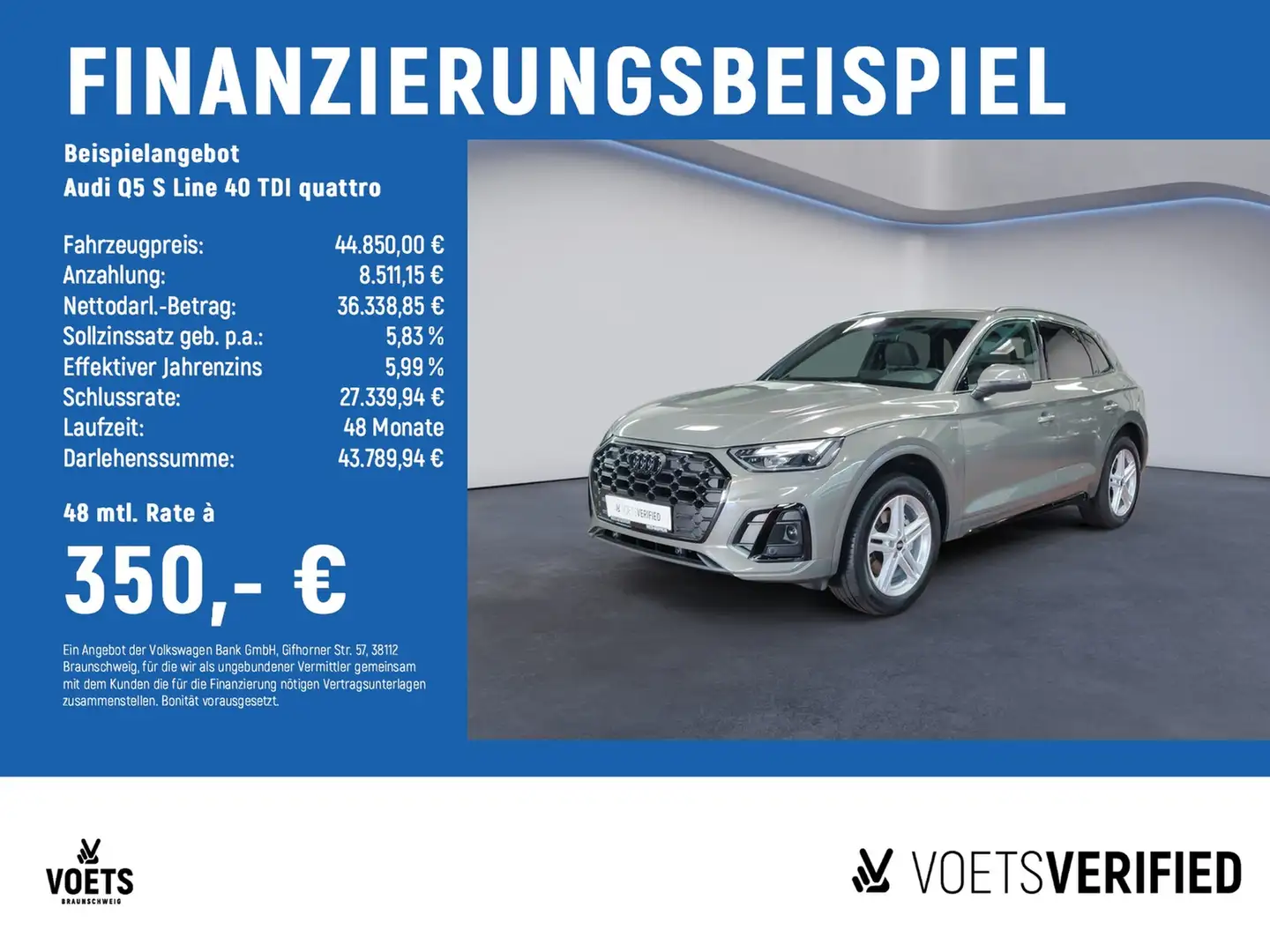 Audi Q5 S Line 40 TDI quattro AHK+LED+GRA Grau - 2