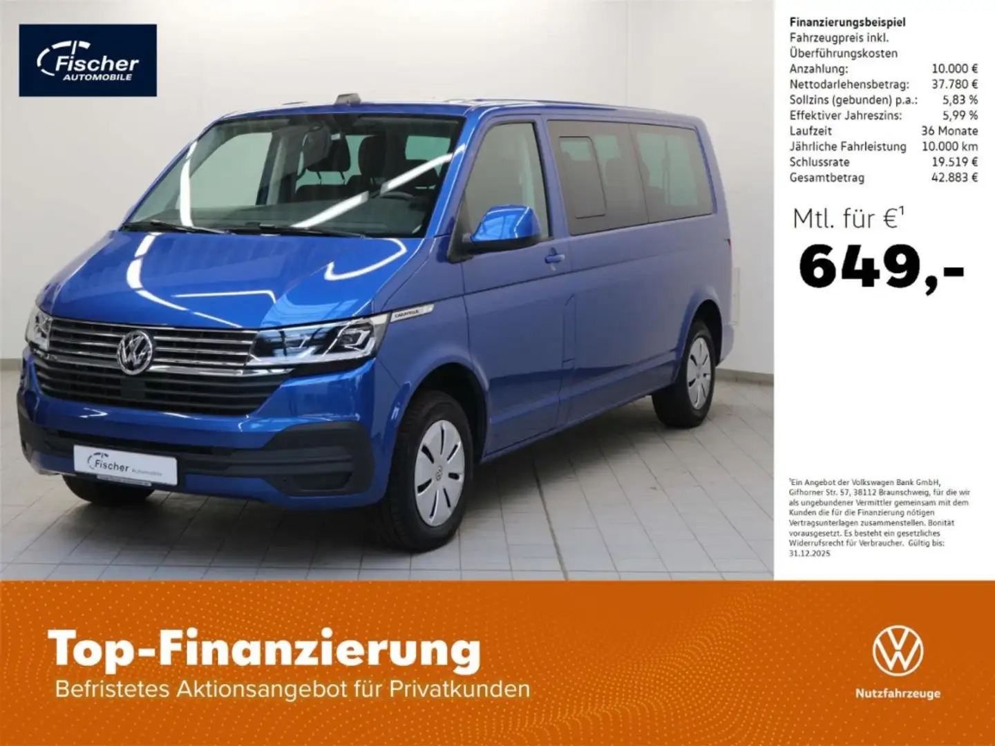 Volkswagen T6.1 Caravelle LR 2.0 TDI Comfortline DSG AHK Bleu - 1