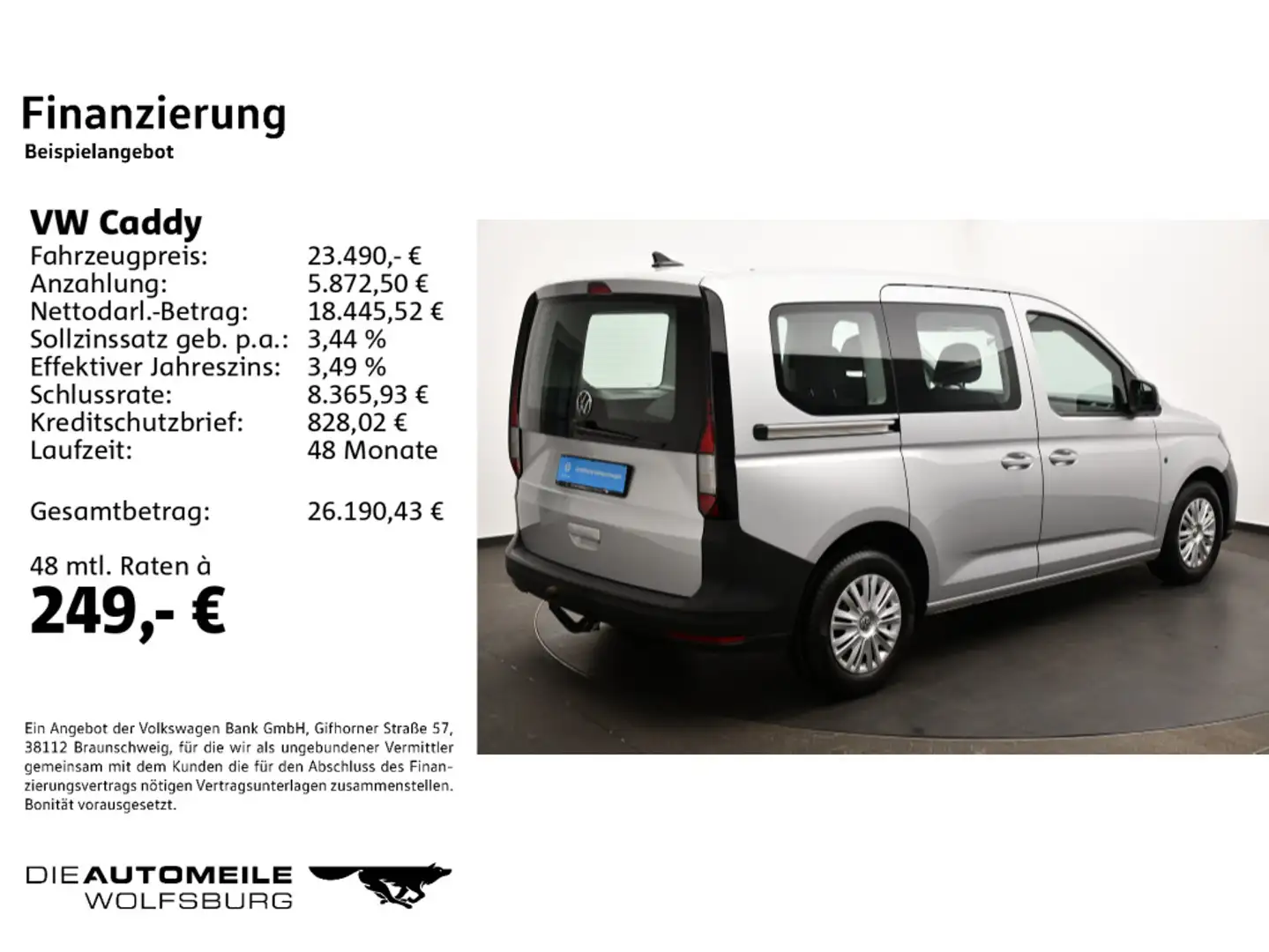 Volkswagen Caddy Kombi 2.0 TDI Standhzg/ACC/Einparkhi Silber - 2