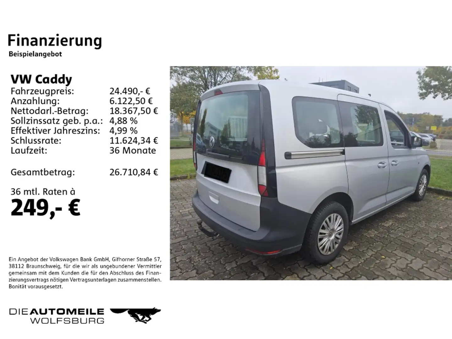 Volkswagen Caddy Kombi 2.0 TDI Standhzg/ACC/Einparkhi Silber - 2