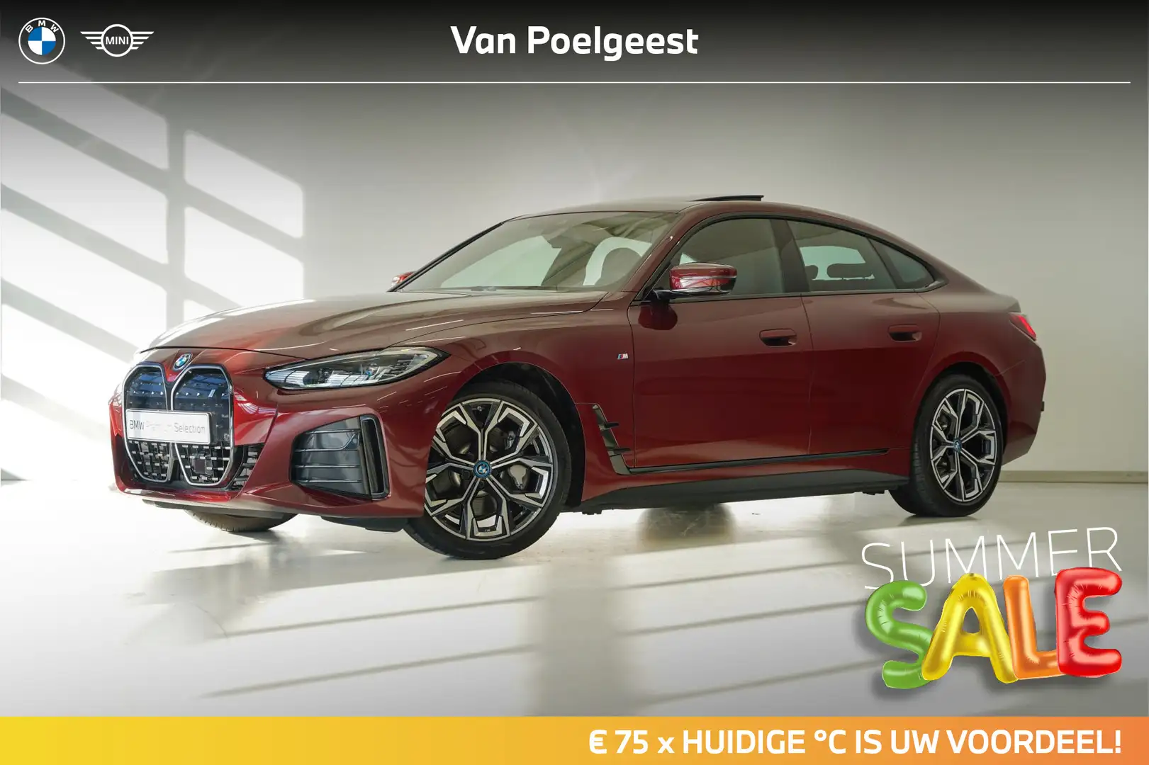 BMW i4 eDrive40 High Executive M Sportpakket | Summer Sal Rood - 1