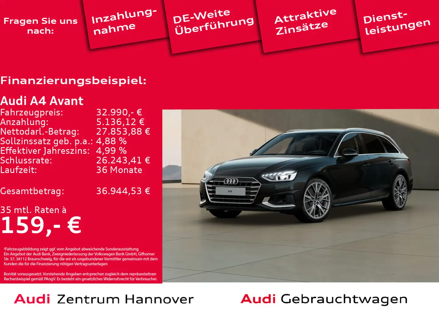 Audi A4 advanced 40 TFSI Head-Up Matrix Kamera Zwart - 1
