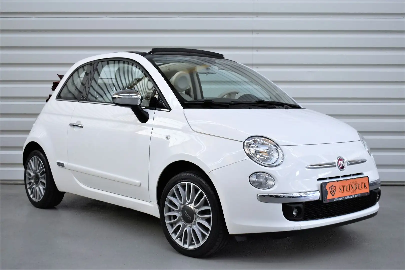 Fiat 500C Cabrio Lounge+Klima+USB+58.500KM Weiß - 1