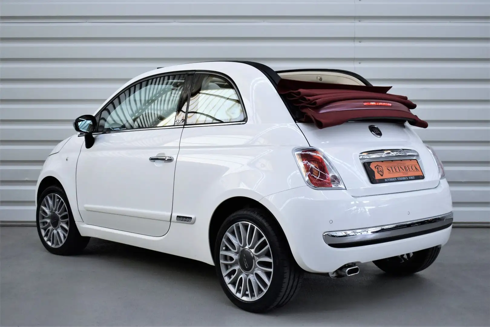 Fiat 500C Cabrio Lounge+Klima+USB+58.500KM Weiß - 2