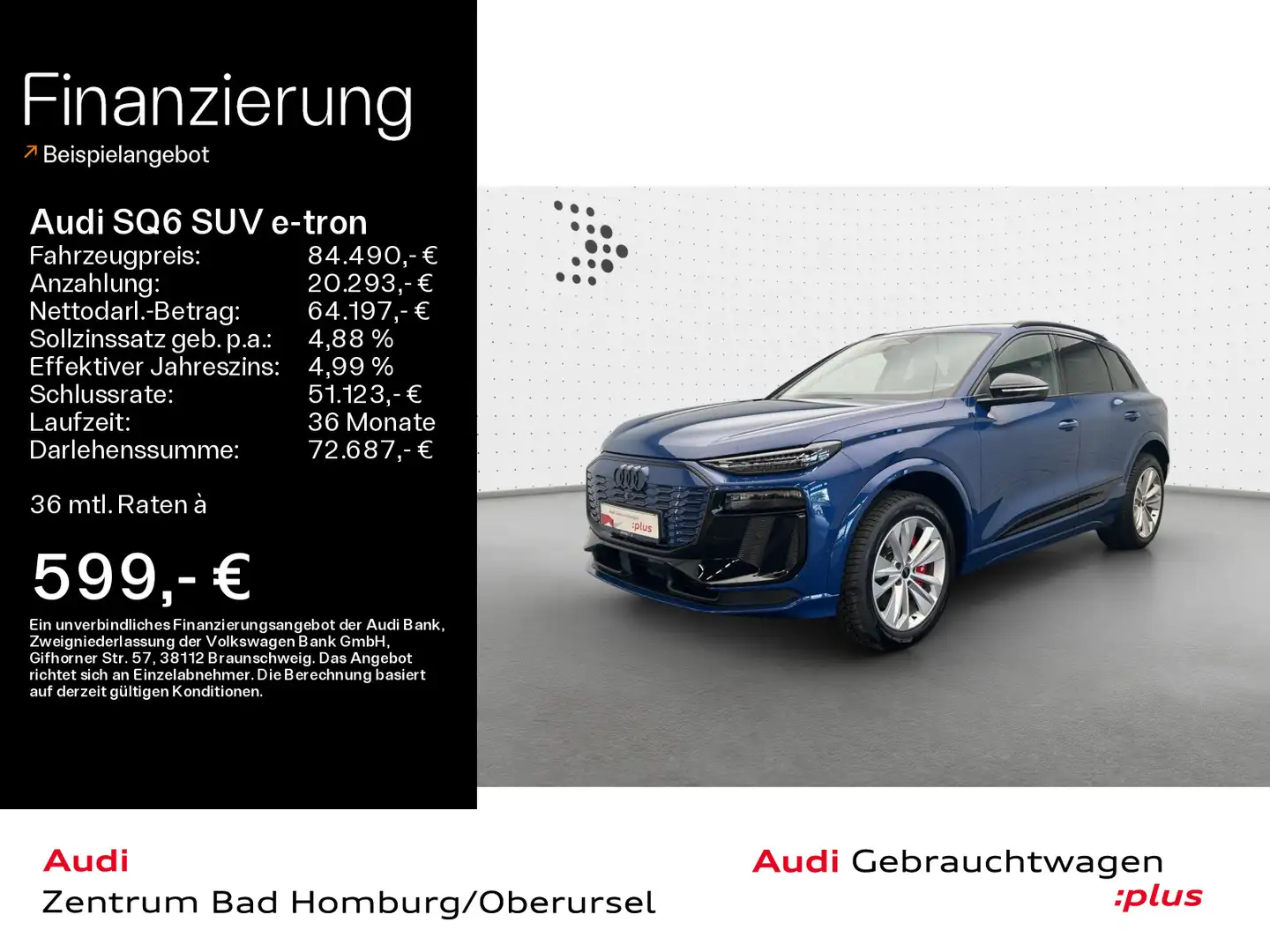 Audi SQ6 quattro*Navi*LED*Alu*HUD*B&O*PDC* Niebieski - 1