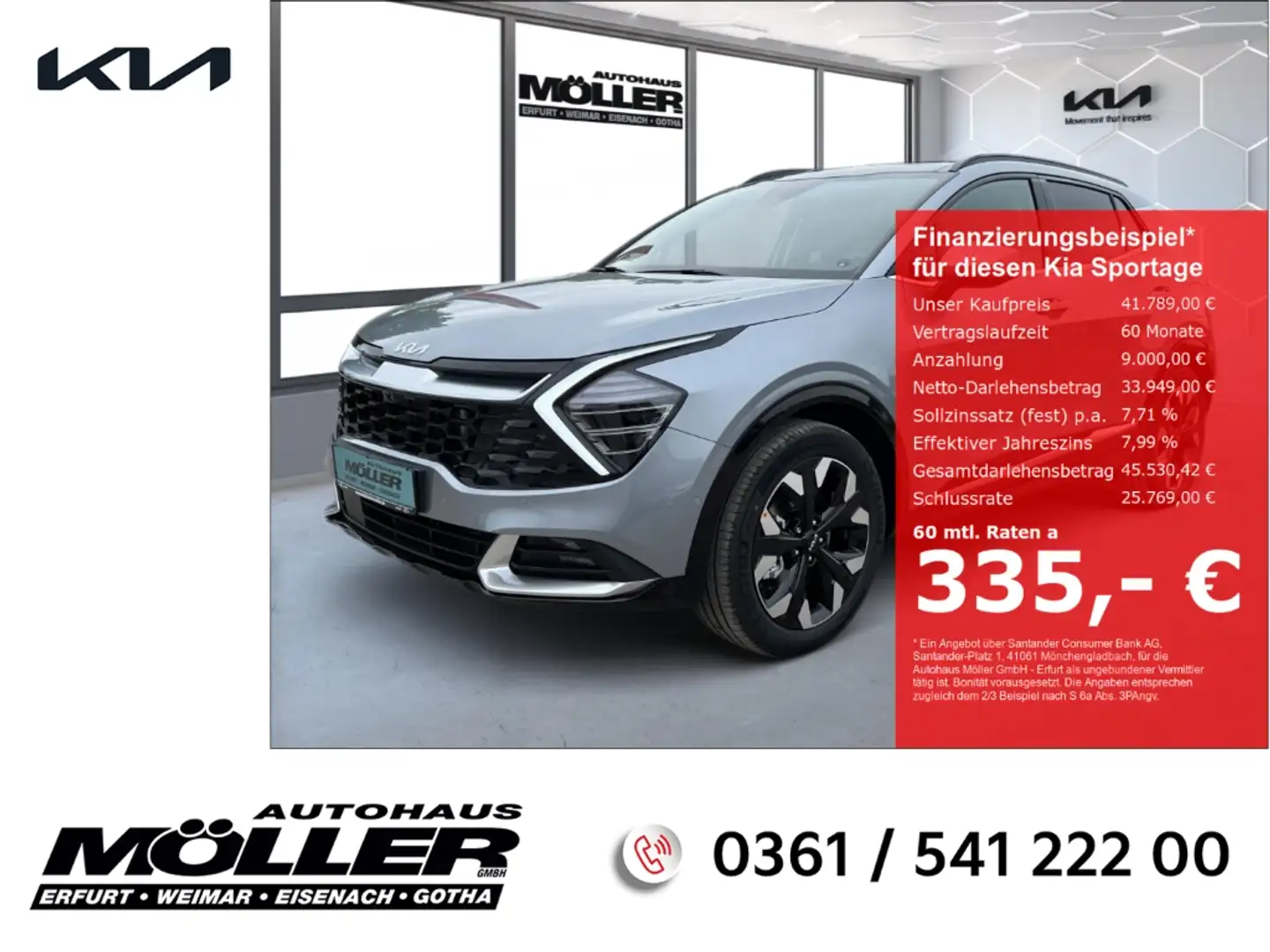 Kia Sportage Spirit 1.6PHEV AWD Glasdach Drive Sound LED Kamera Silber - 1